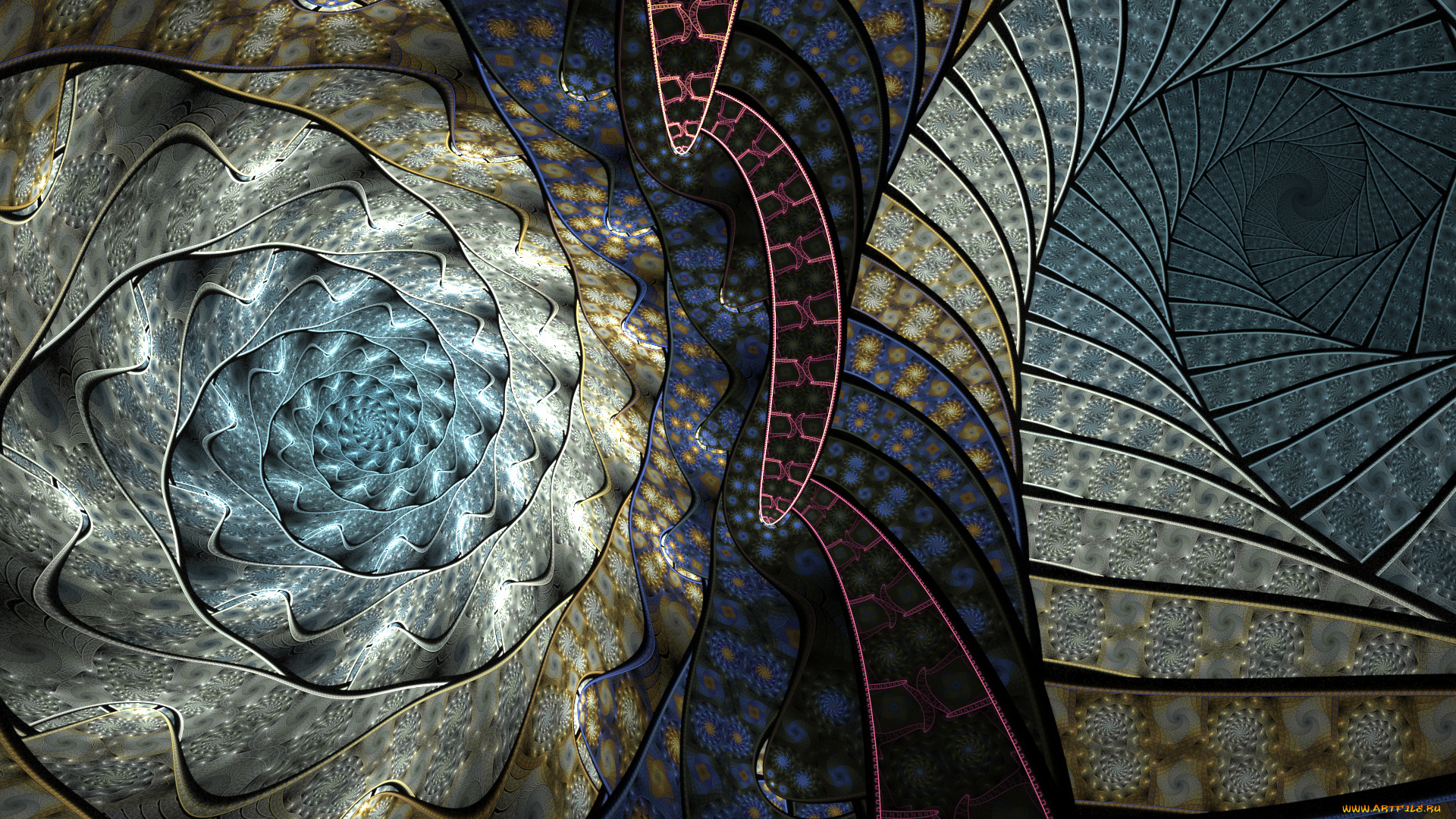 3д, графика, фракталы, , fractal, узор, фон, цвета