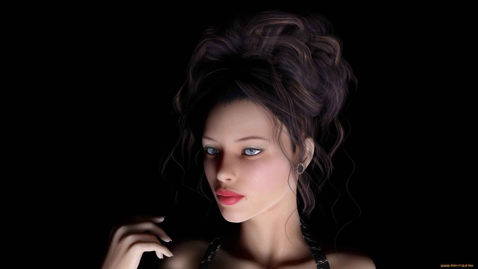 3д, графика, портрет, , portraits, девушка, взгляд, фон