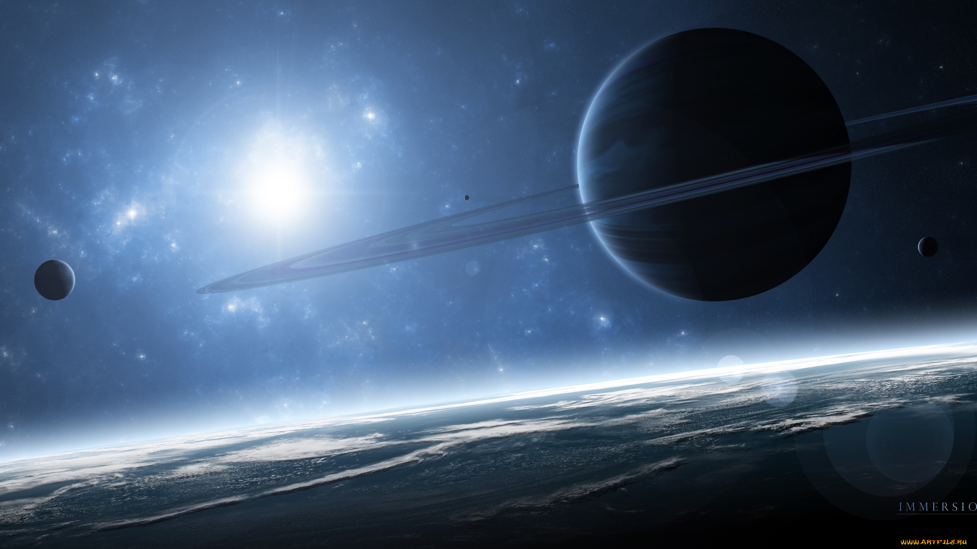 космос, арт, планеты, звезды, вселенная, галактика