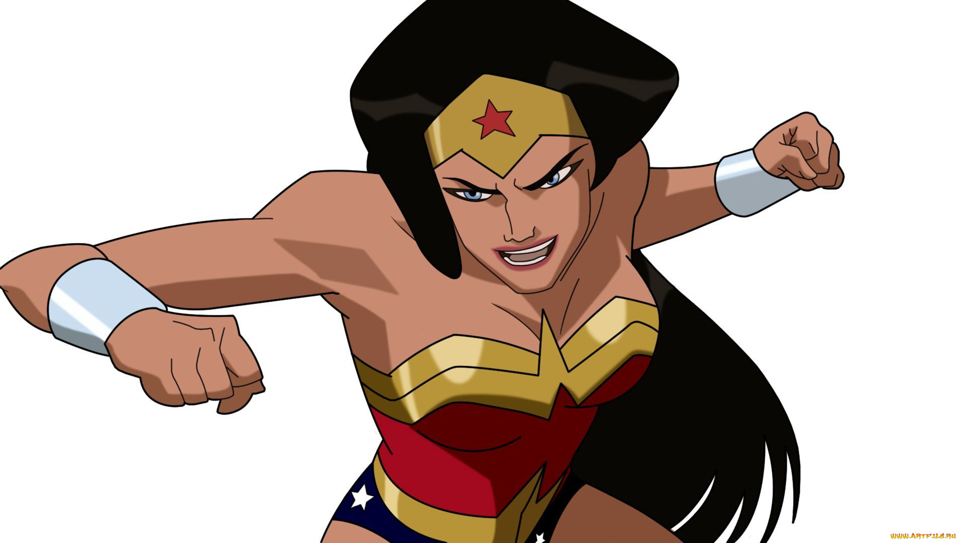 рисованное, комиксы, woman, wonder, фон, взгляд, девушка