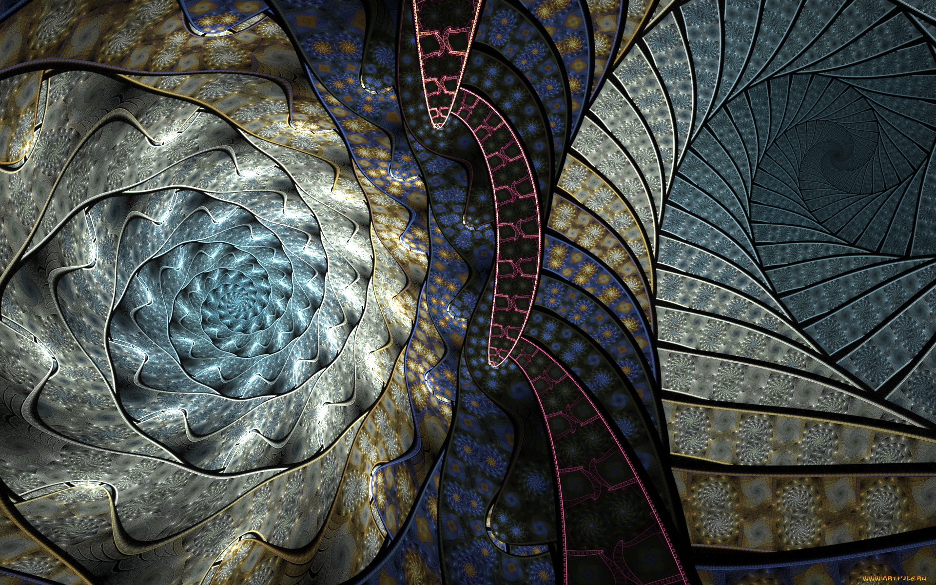 3д, графика, фракталы, , fractal, узор, фон, цвета