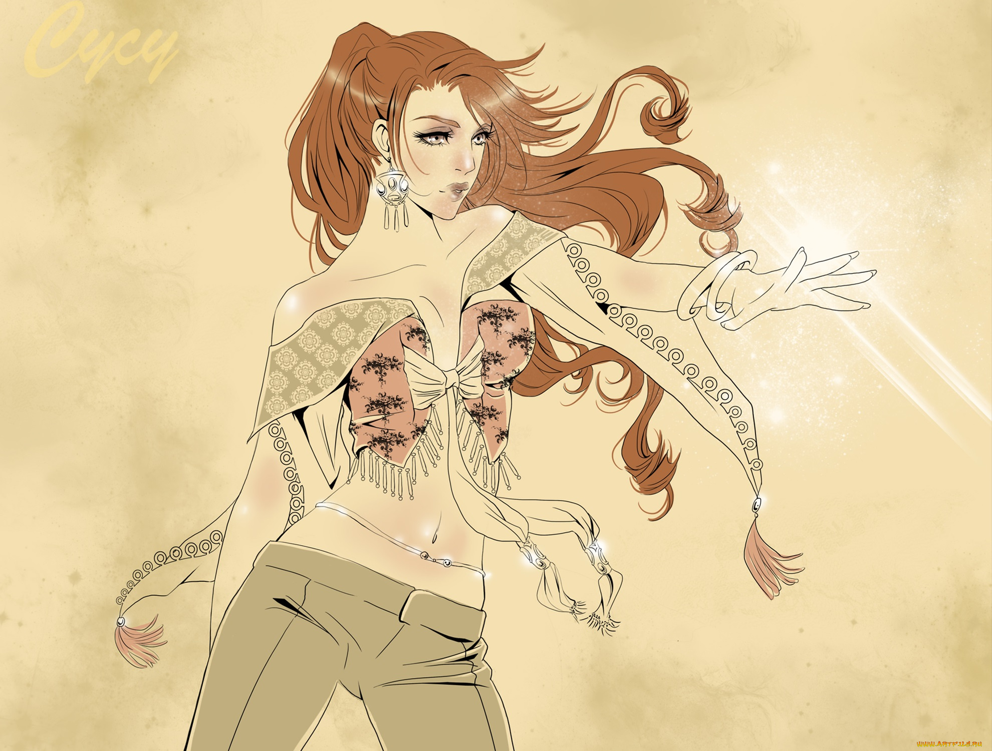 рисованное, люди, девушка, рука, laufey