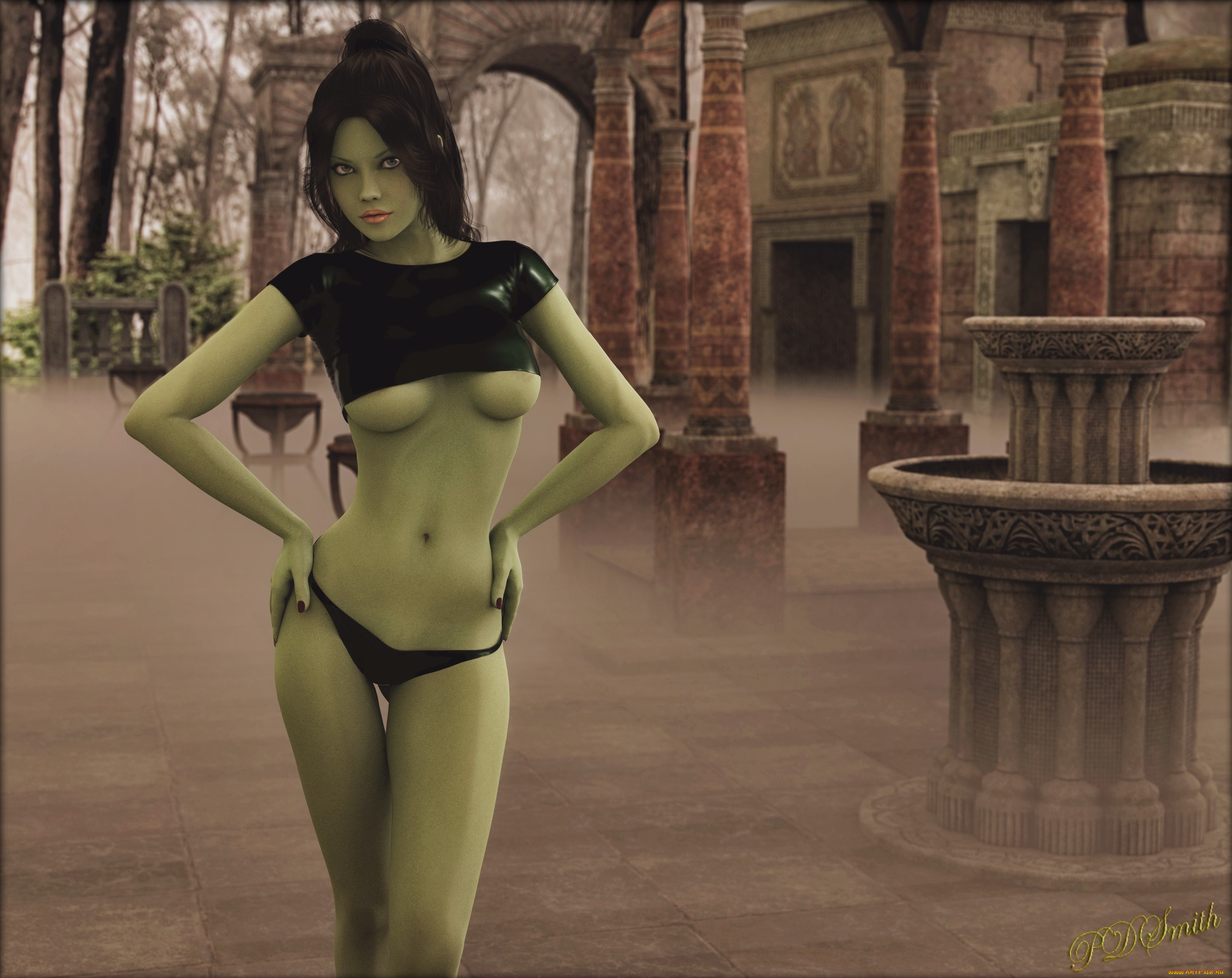 3д, графика, существа, , creatures, халк, взгляд, фон