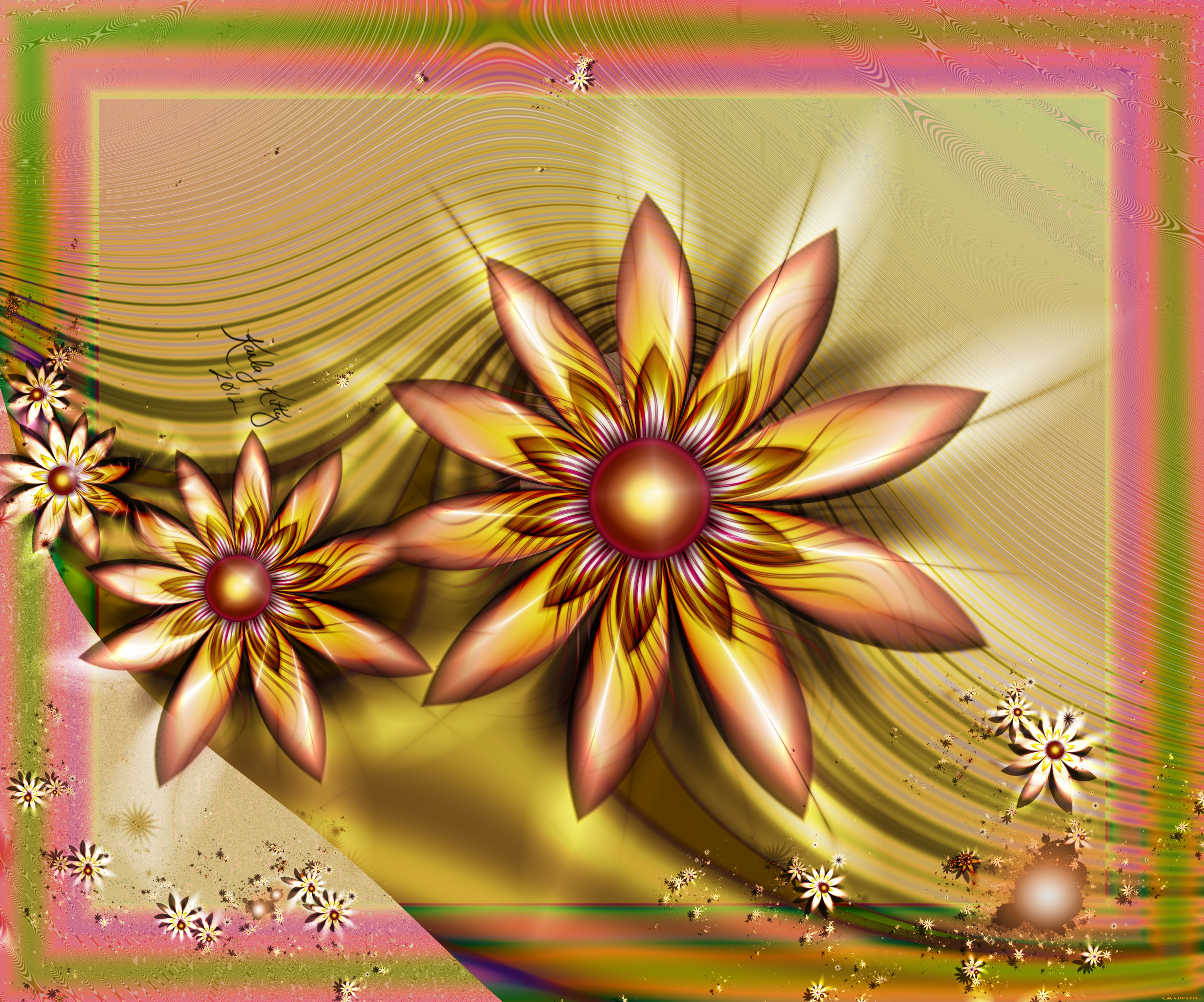 3д, графика, цветы, , flowers, узор, фон, цвета, лепестки