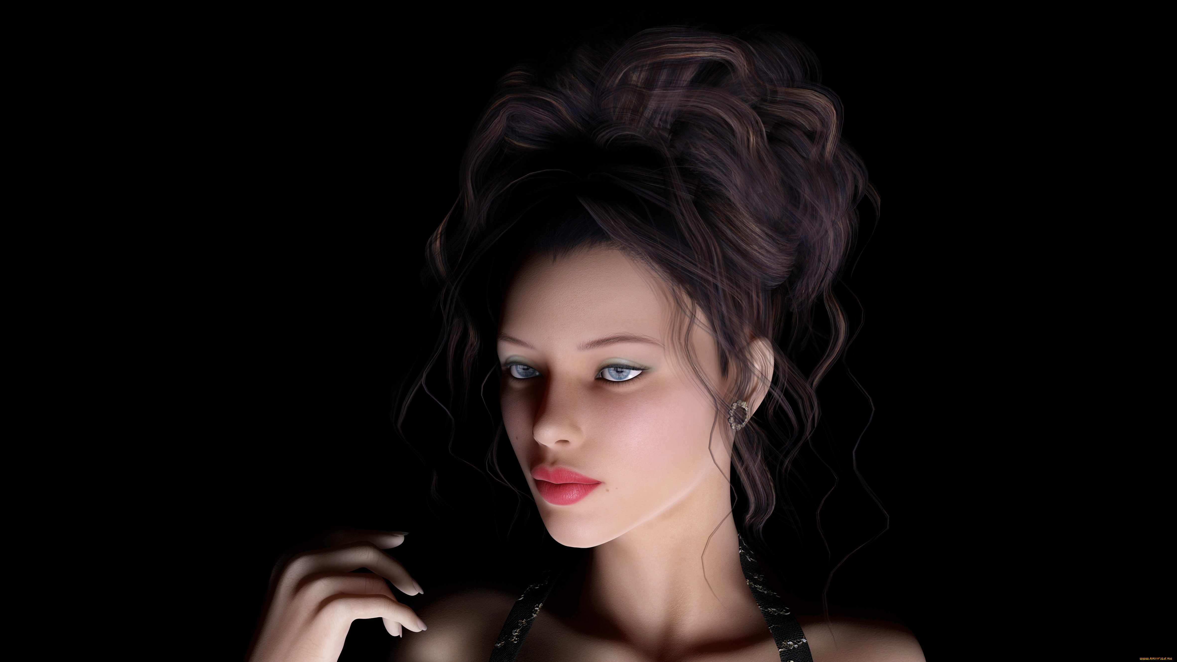 3д, графика, портрет, , portraits, девушка, взгляд, фон