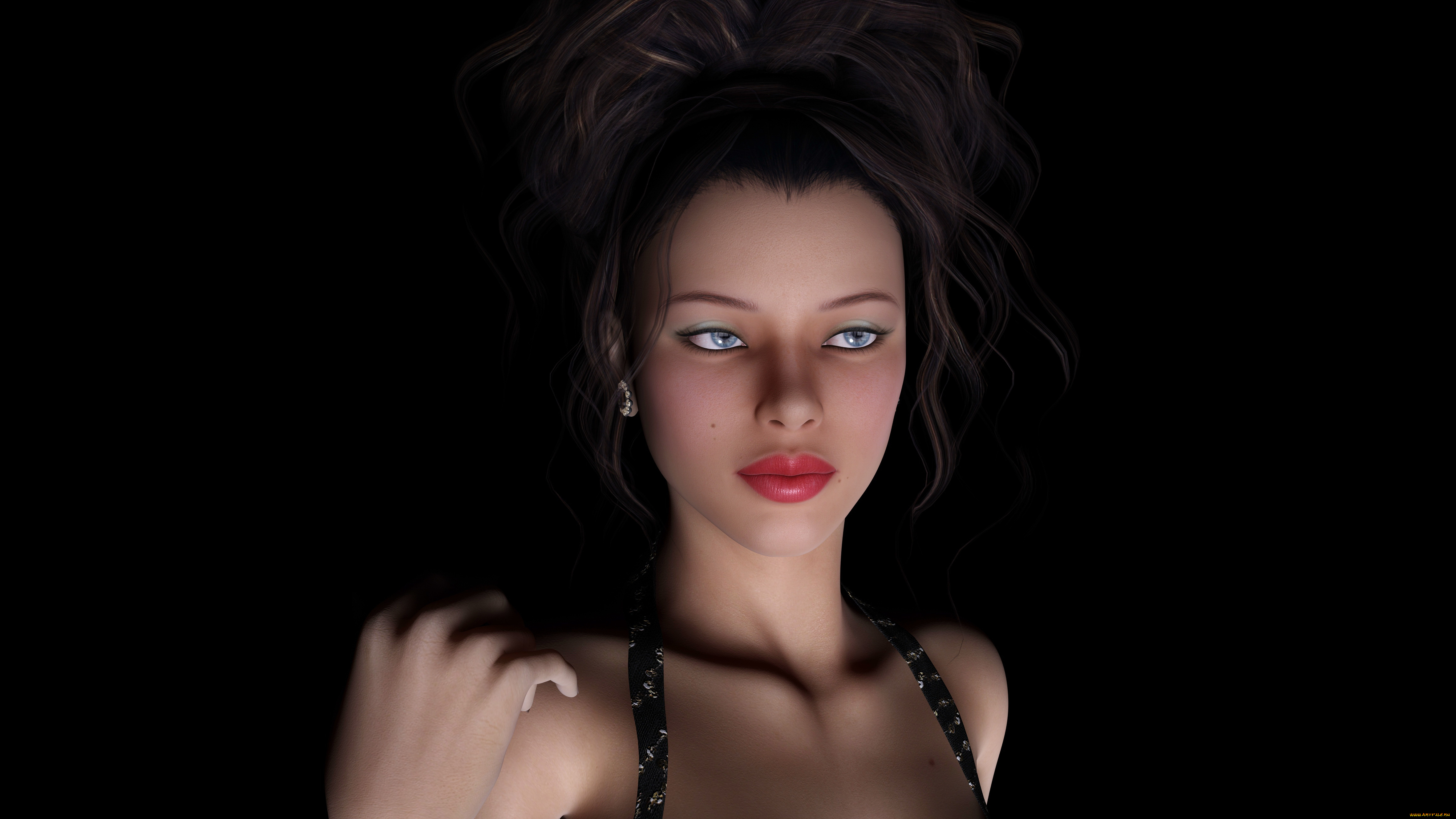 3д, графика, портрет, , portraits, девушка, взгляд, фон