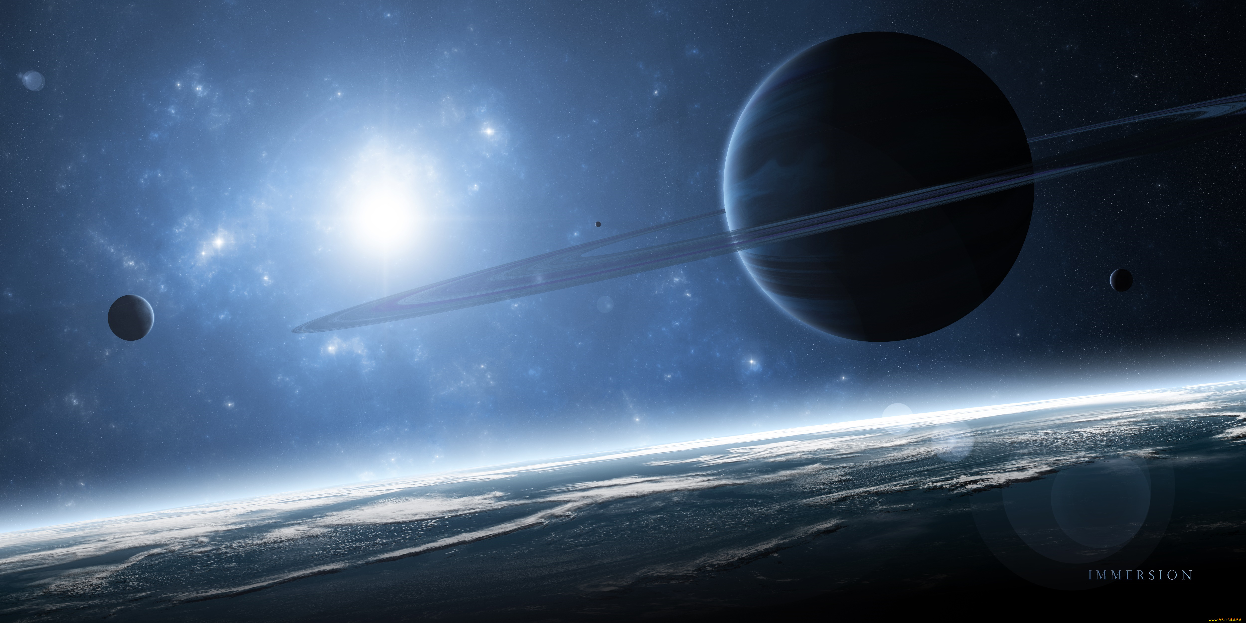 космос, арт, планеты, звезды, вселенная, галактика