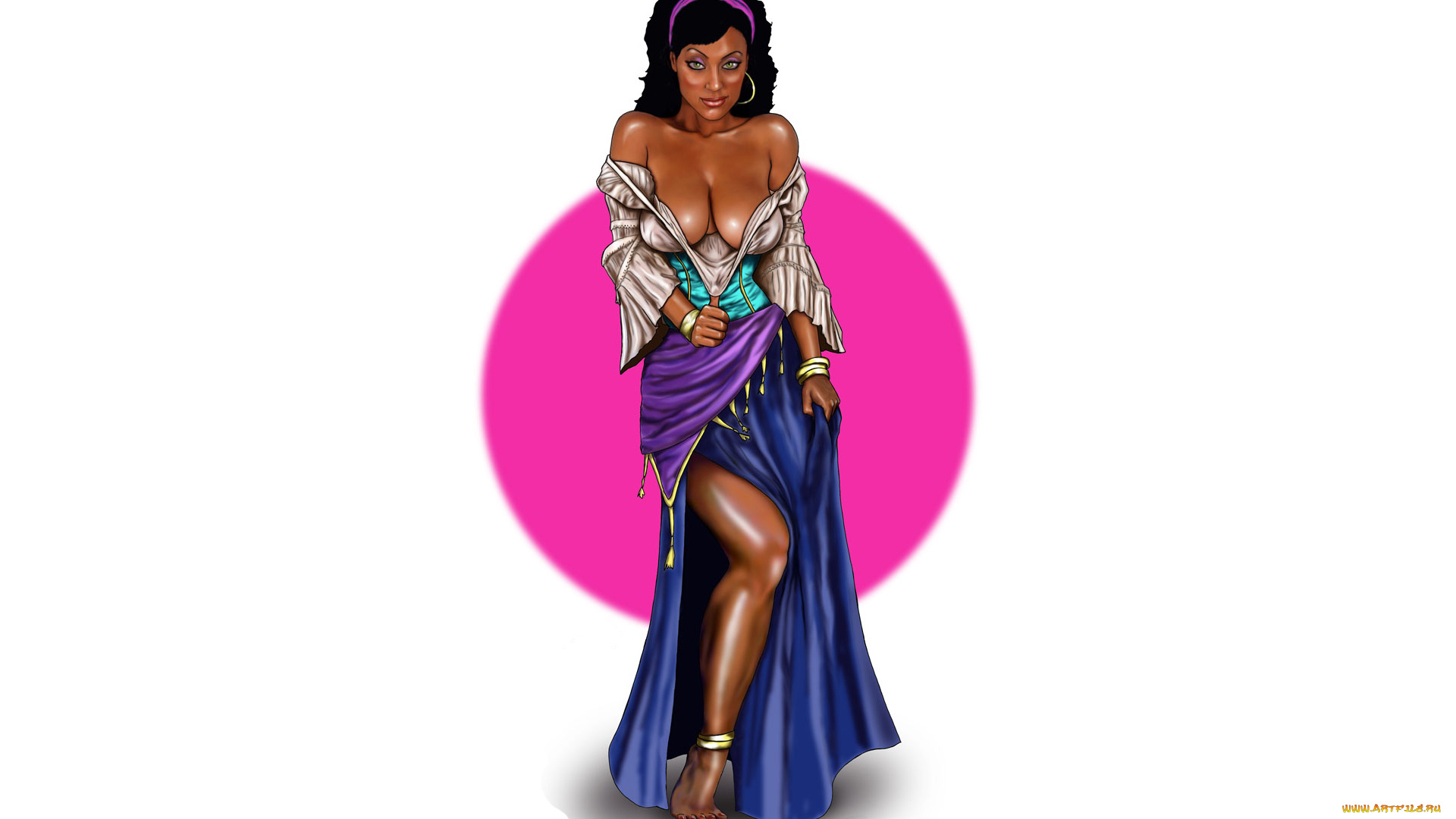 рисованное, люди, платье, взгляд, фон, девушка