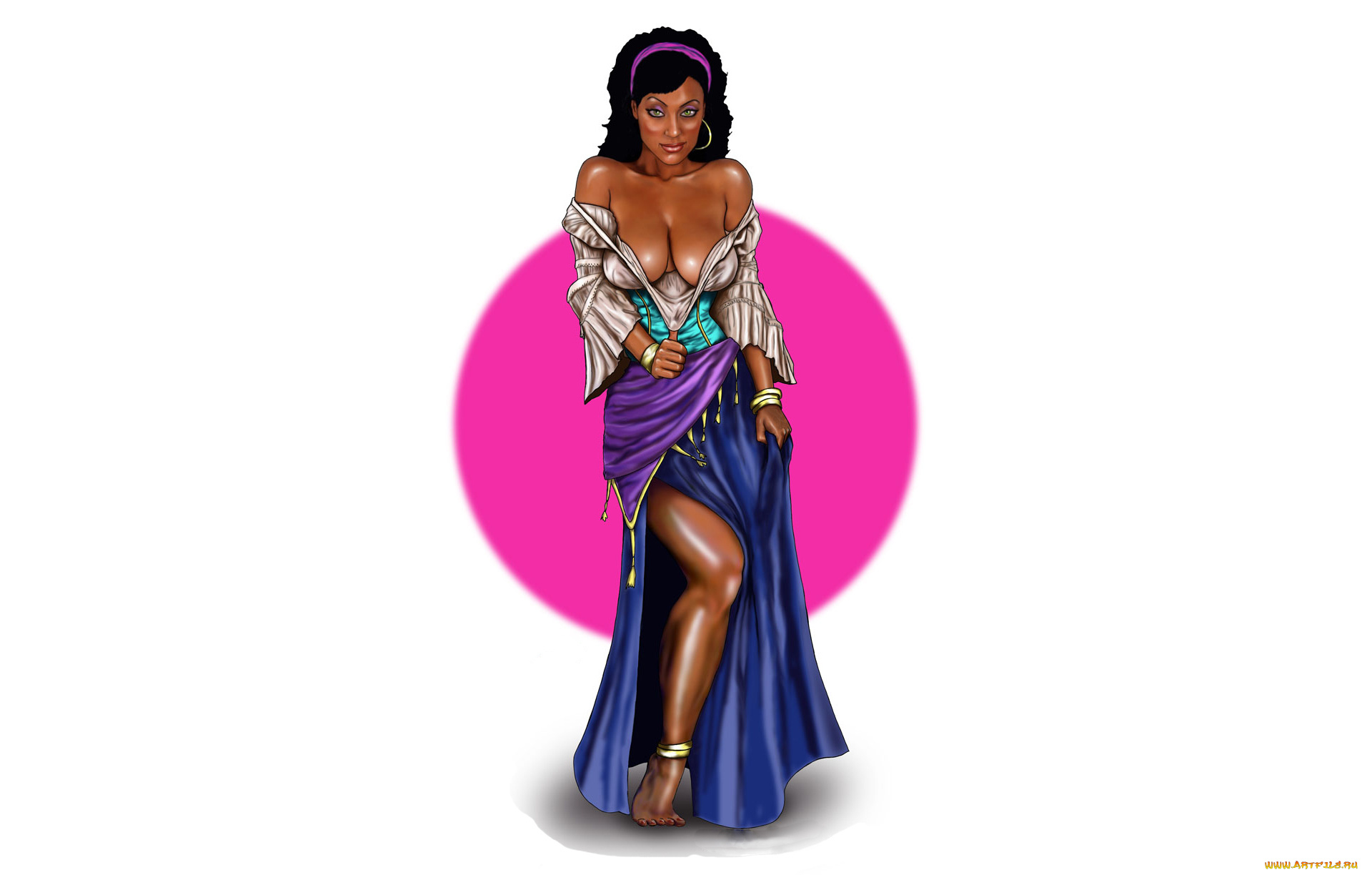 рисованное, люди, платье, взгляд, фон, девушка