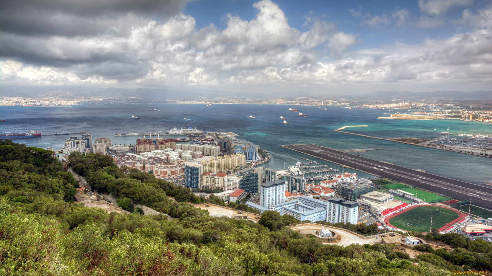 gibraltar, города, -, панорамы, побережье