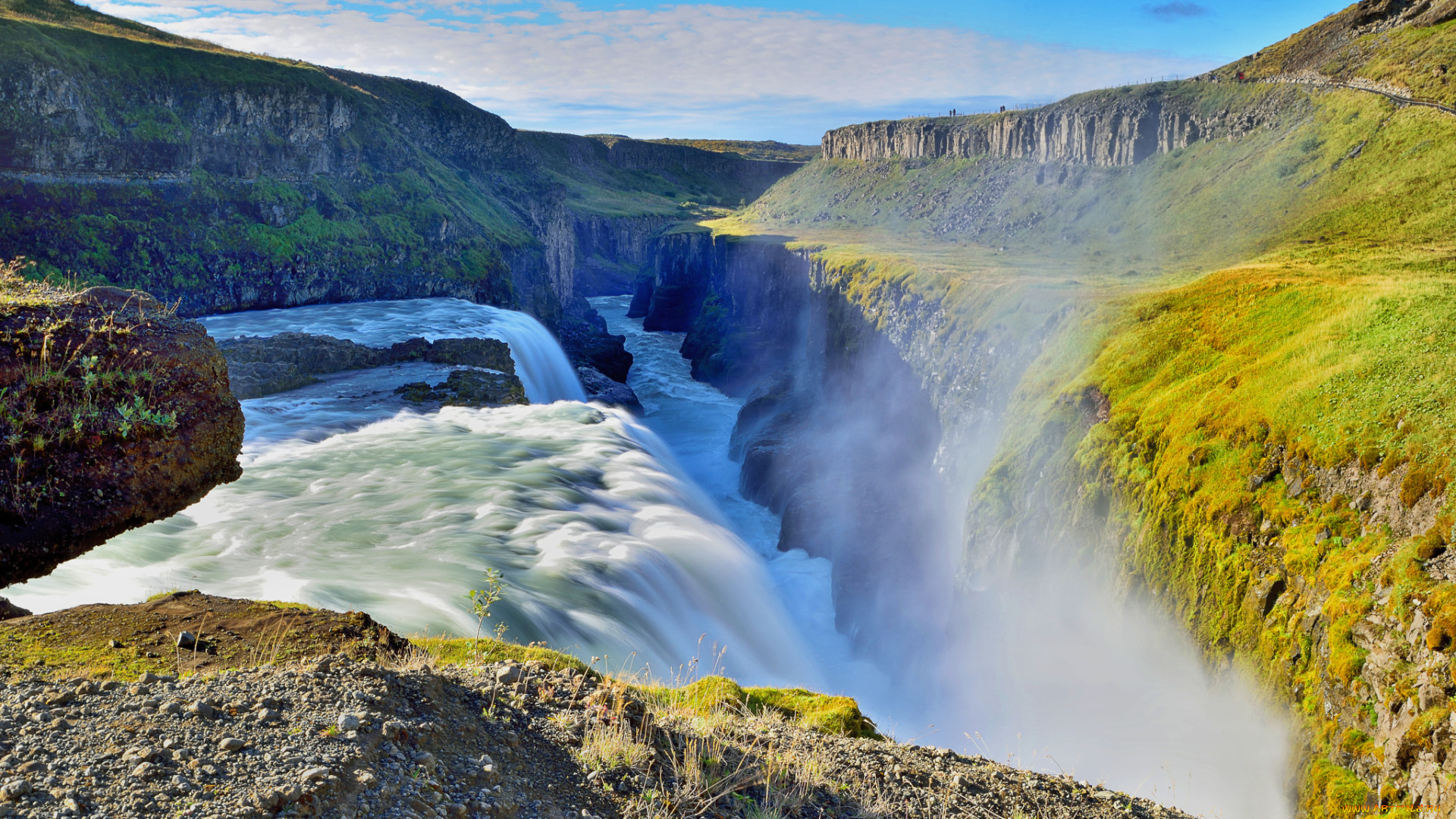 природа, водопады, водопад, река, лес