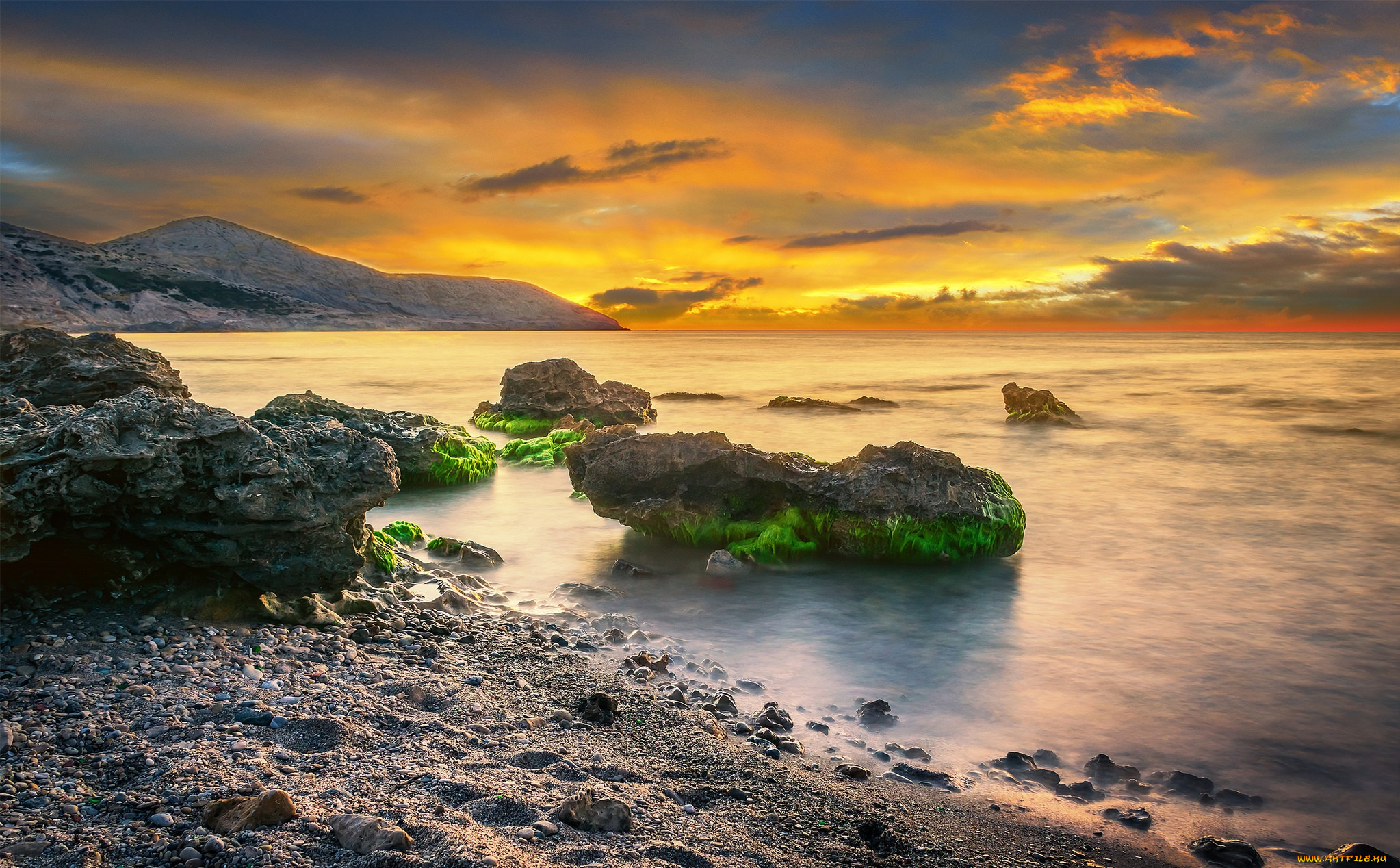 природа, побережье, море, берег