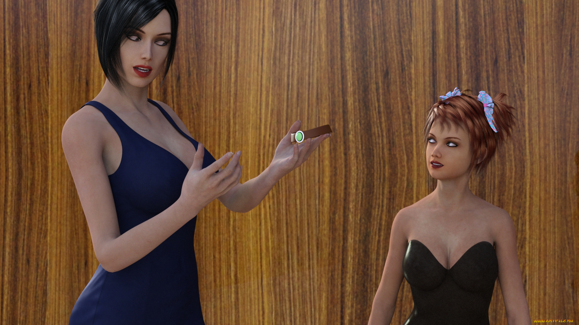 3д, графика, фантазия, , fantasy, девушки, взгляд, фон