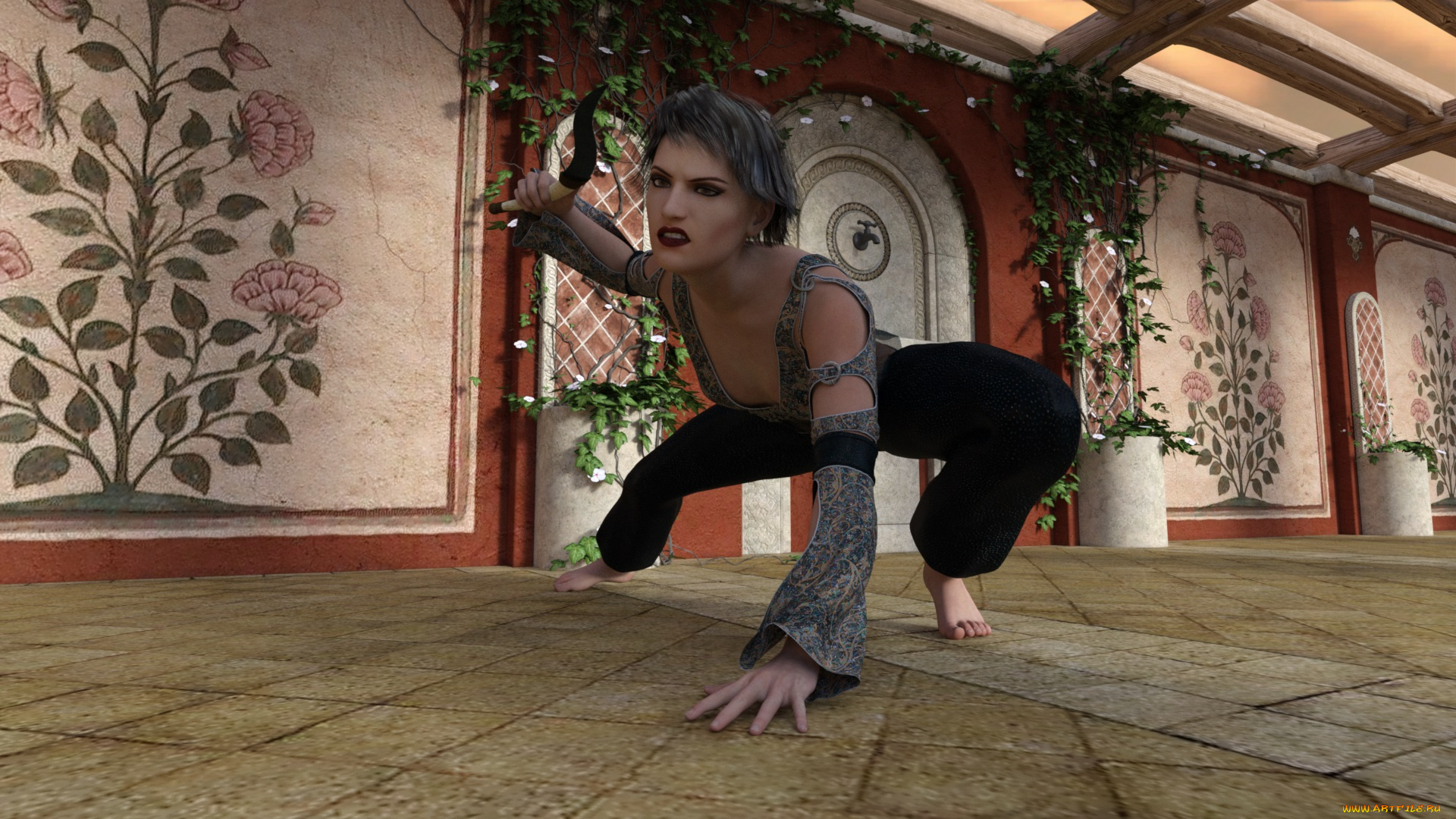 3д, графика, фантазия, , fantasy, взгляд, девушка, фон