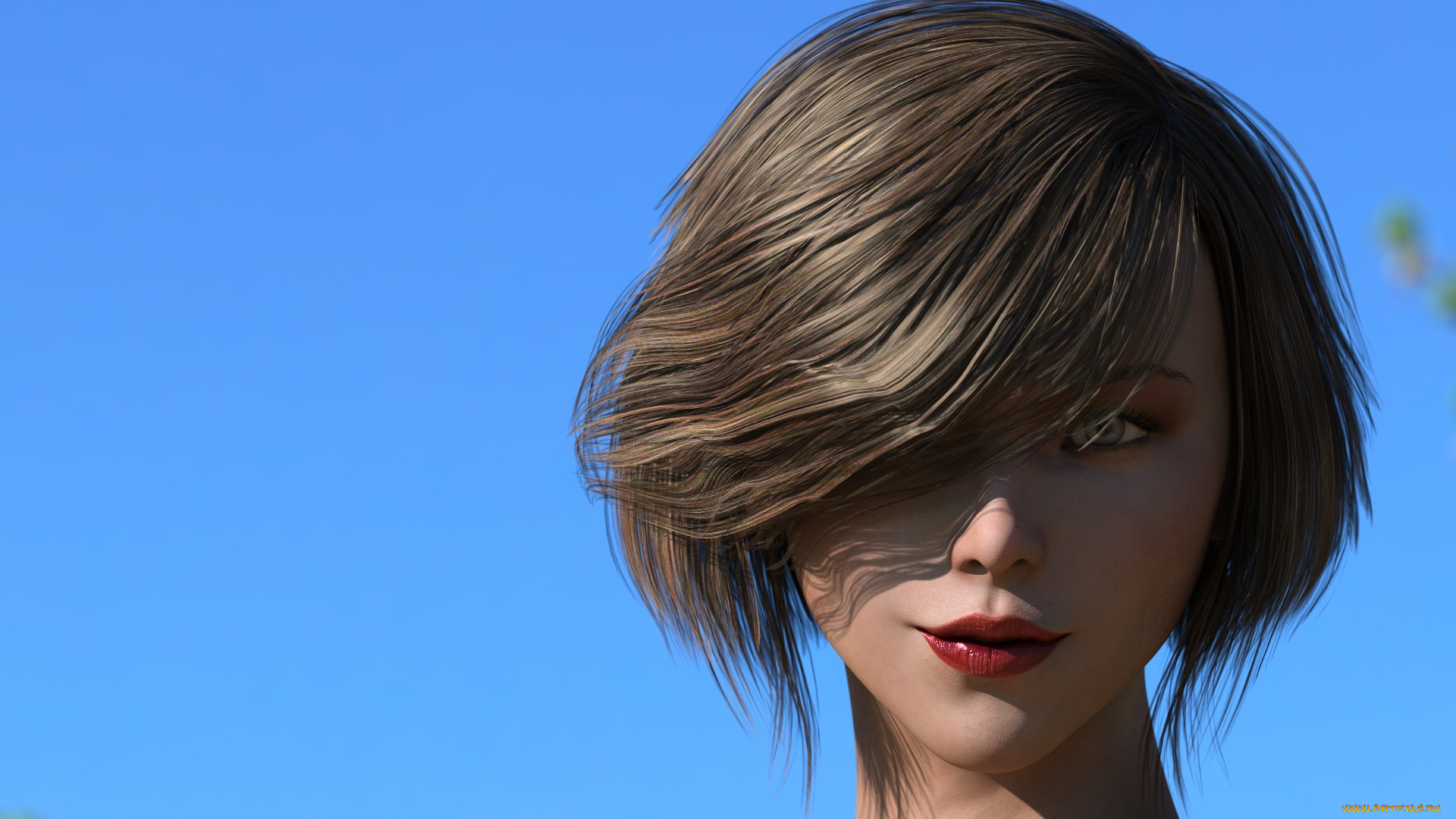 3д, графика, портрет, , portraits, фон, взгляд, девушка