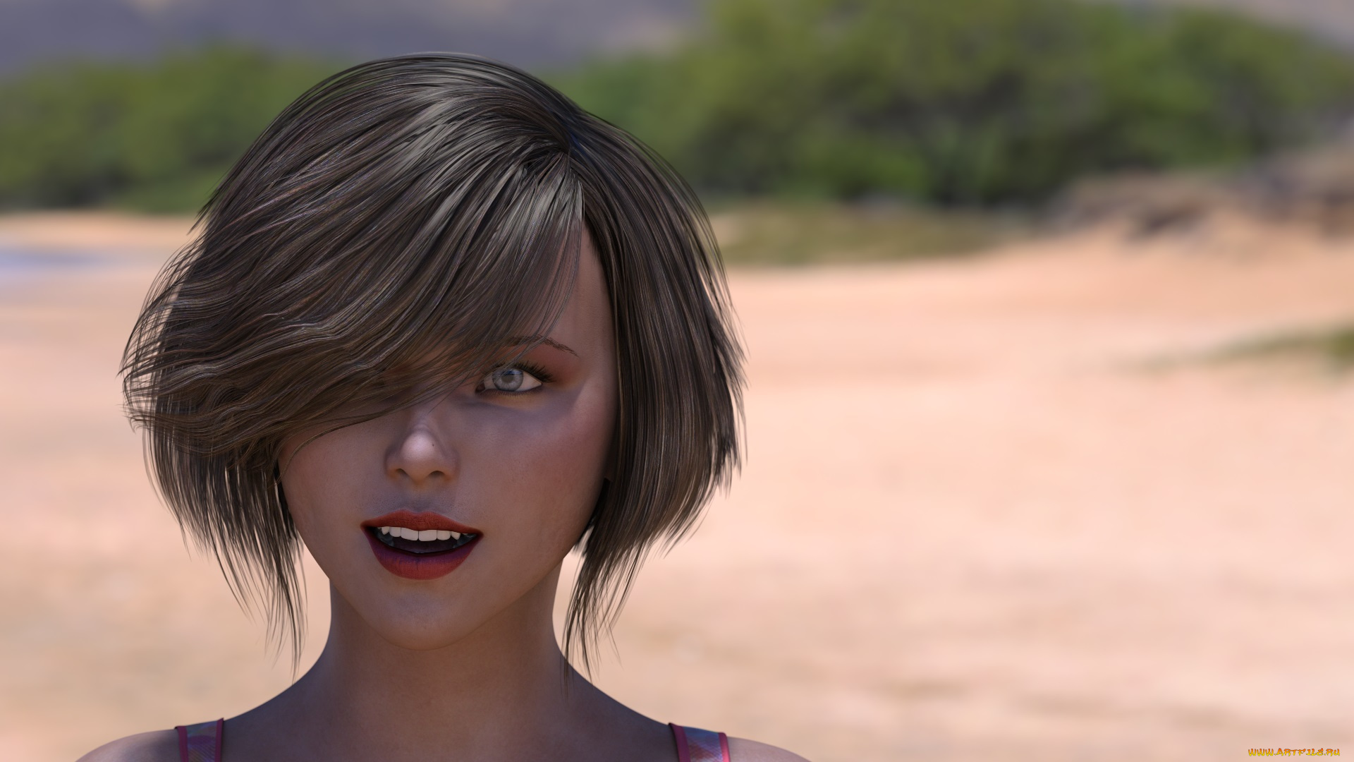 3д, графика, портрет, , portraits, фон, взгляд, девушка