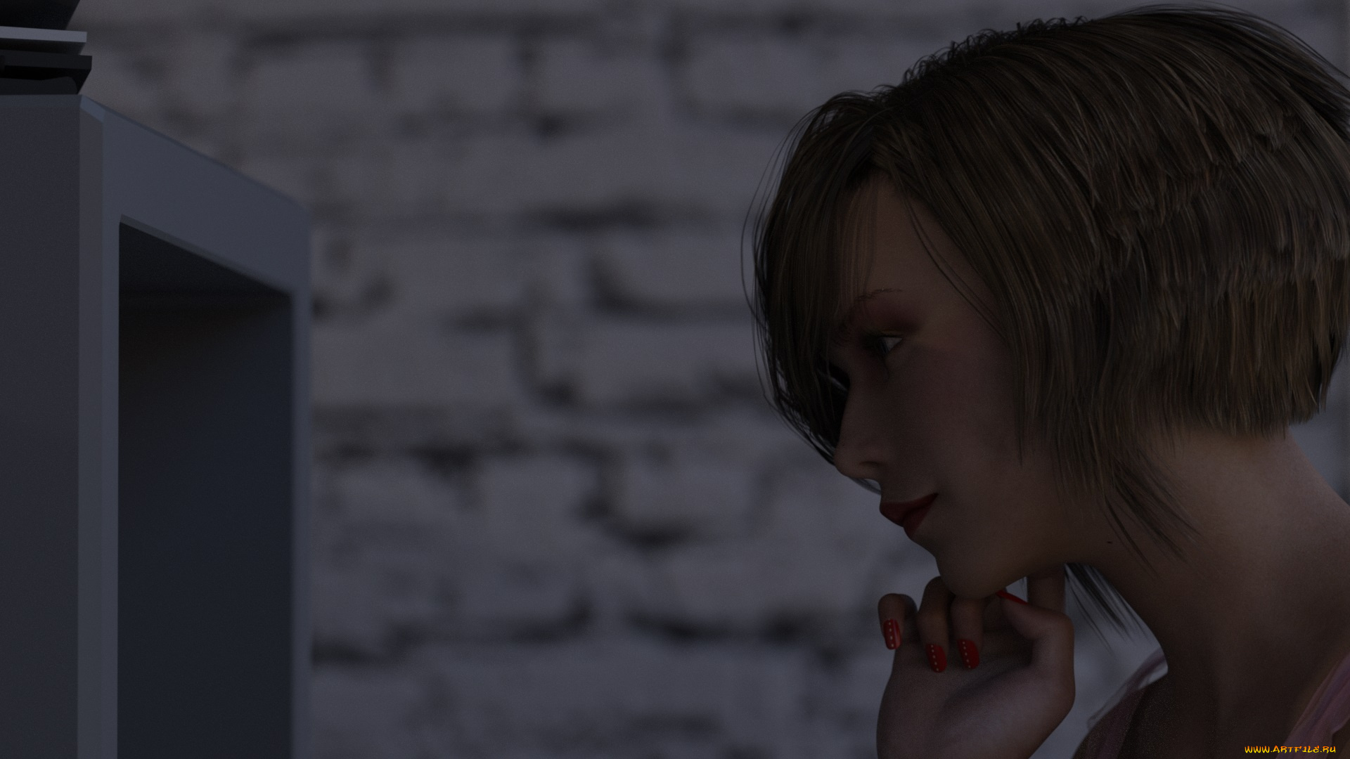 3д, графика, портрет, , portraits, взгляд, девушка, фон