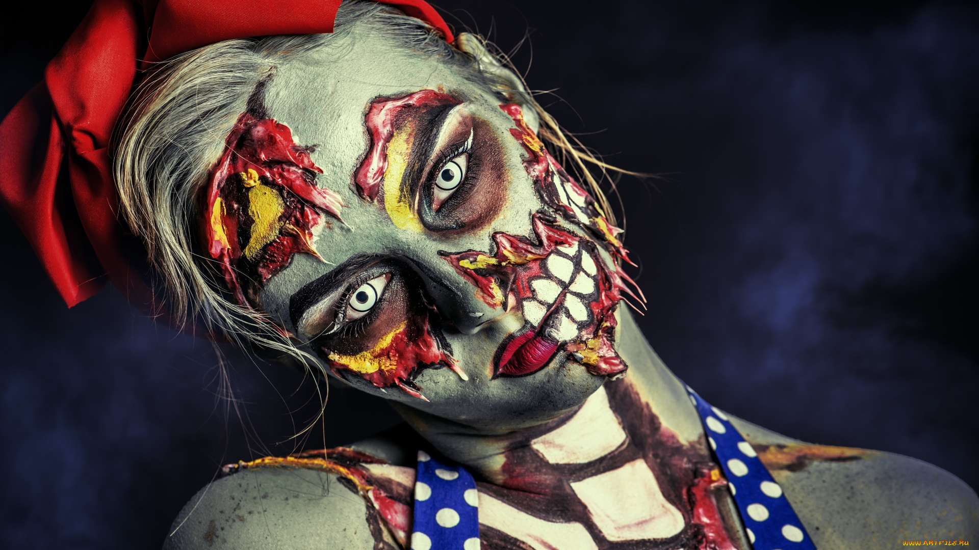 девушки, -unsort, , креатив, лицо, бодиарт, блондинка