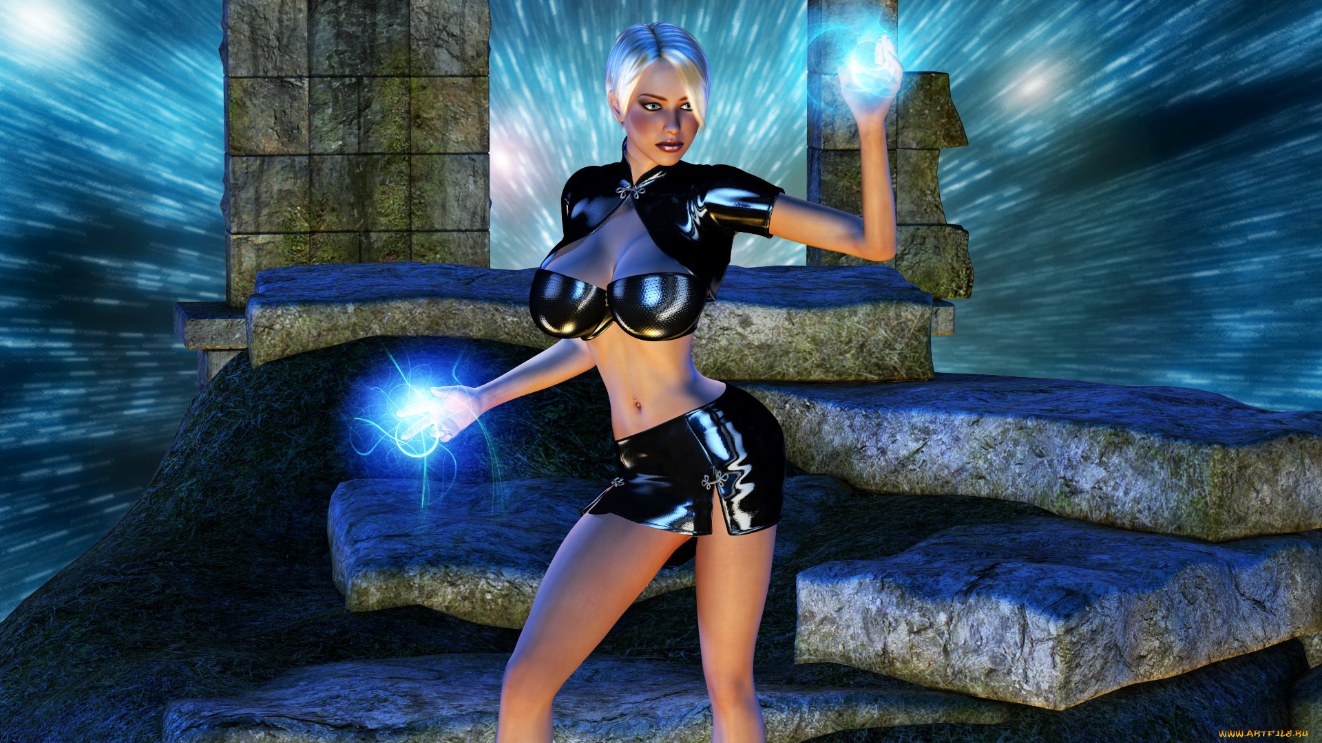 3д, графика, фантазия, , fantasy, девушка, фон, магия