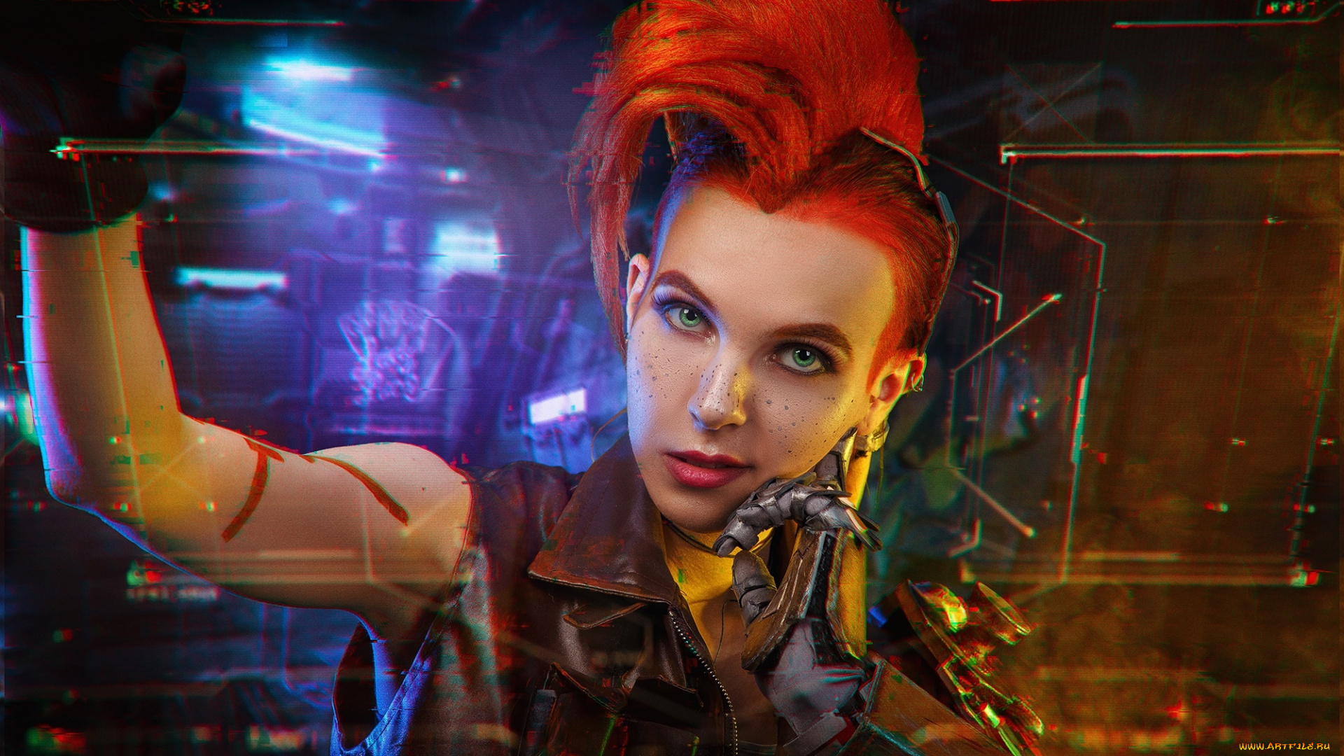 девушки, анастасия, романова, джинкс, костюм, коса, лицо, анастасия, романова