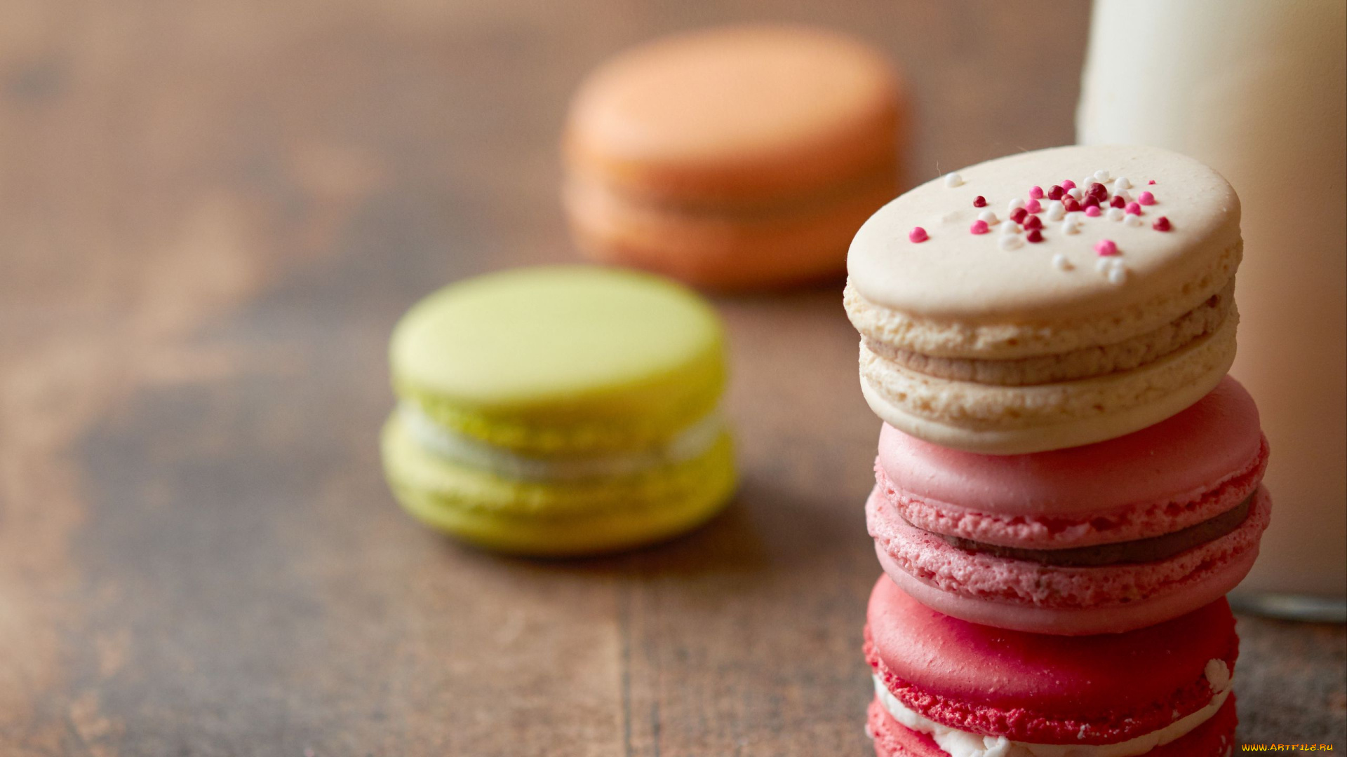 еда, макаруны, лакомство, печенье