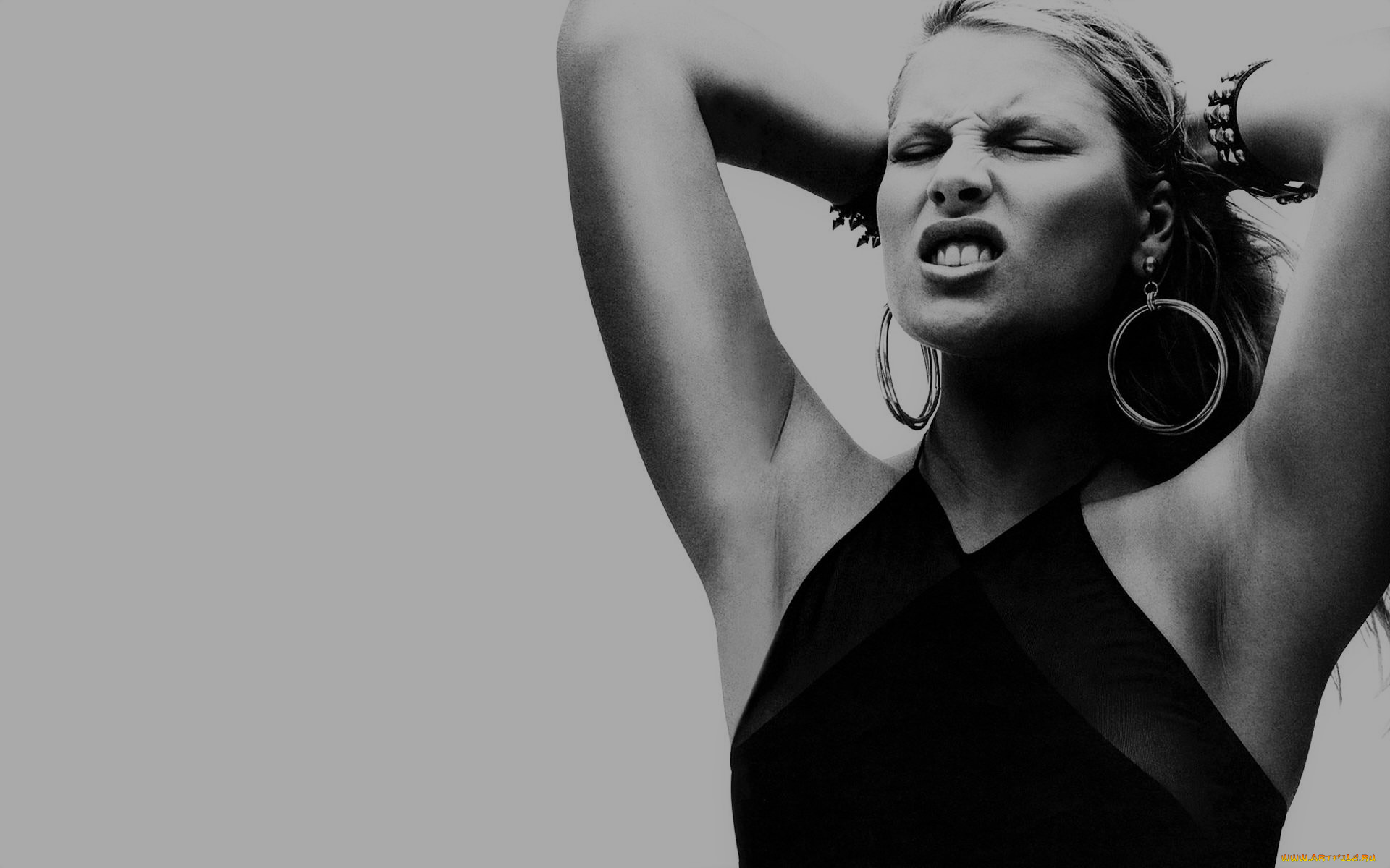 девушки, ali, larter, черно-белая, гримаса, топ, серьги, браслеты