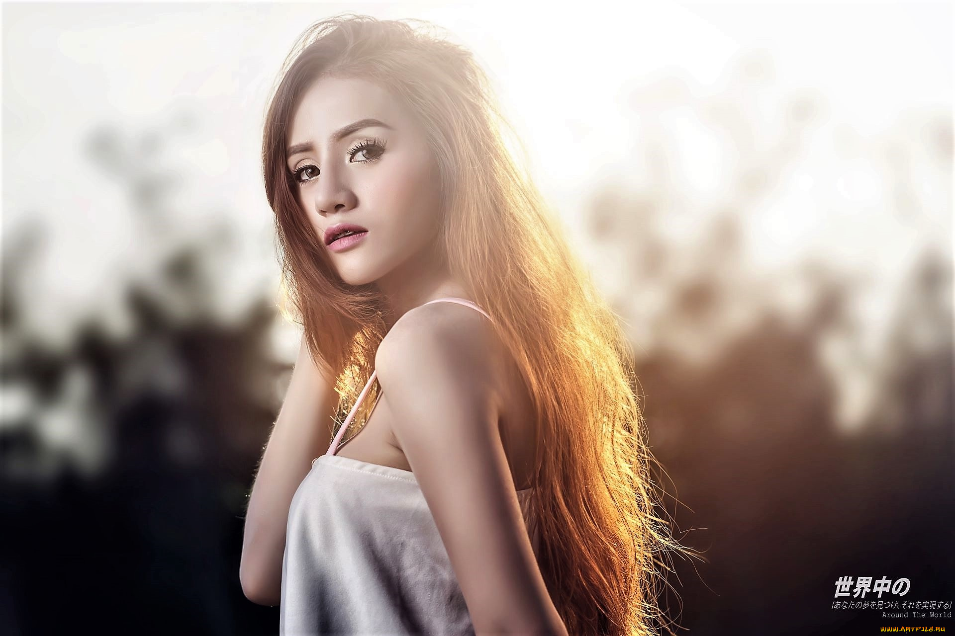 девушки, -, азиатки, шатенка, топ