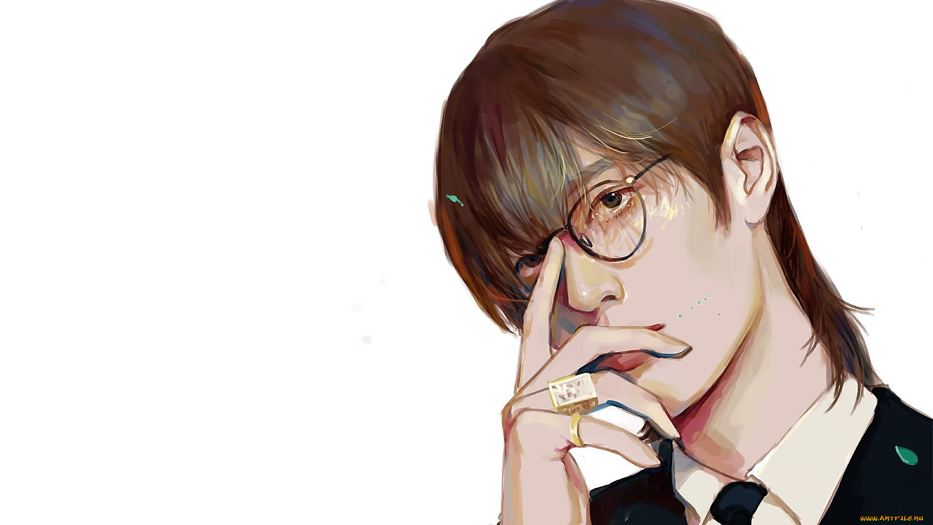 рисованное, люди, ван, ибо, лицо, очки, рука, кольца