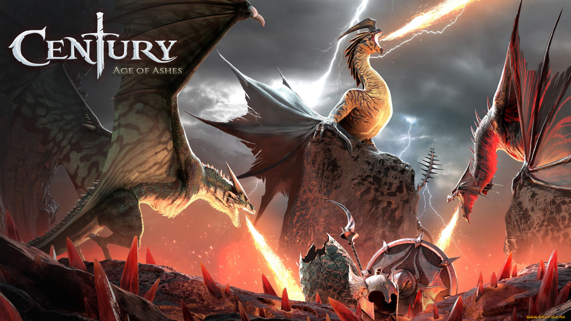 видео, игры, century, , age, of, ashes, драконы, огонь