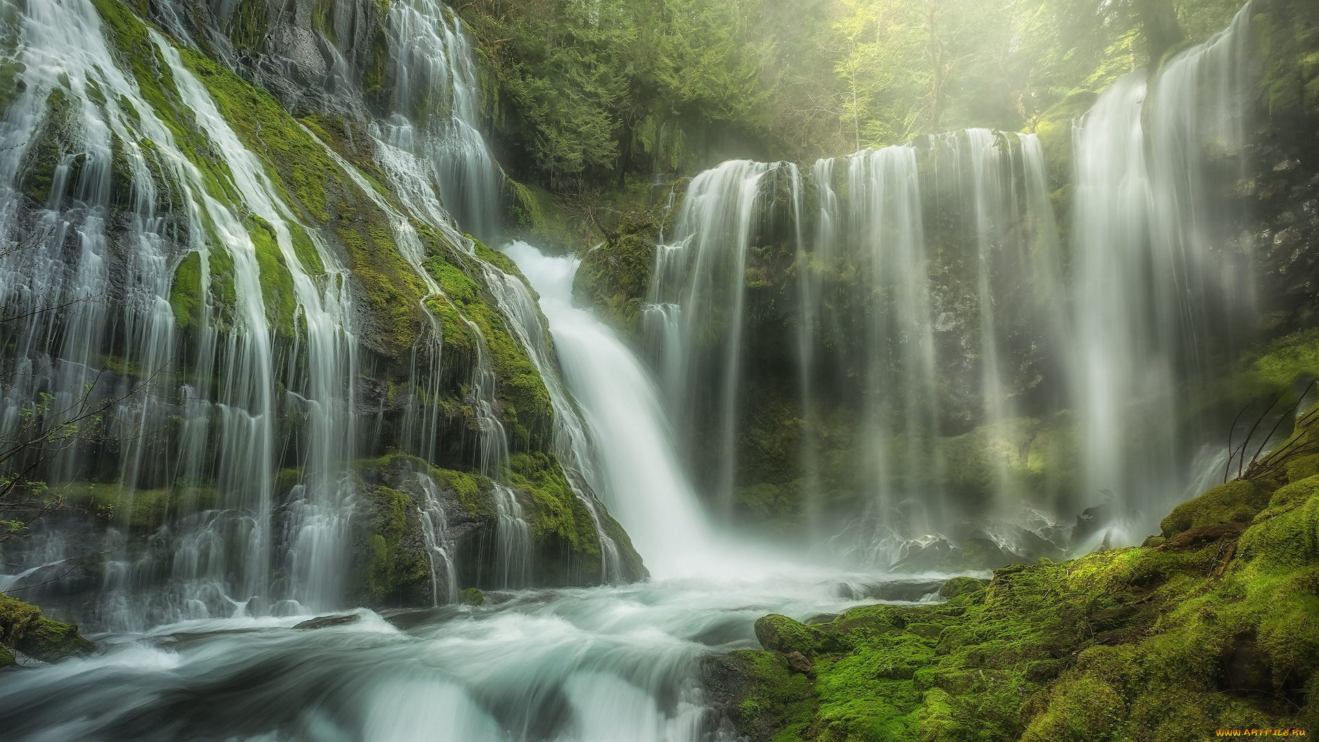 panther, creek, falls, usa, природа, водопады, panther, creek, falls