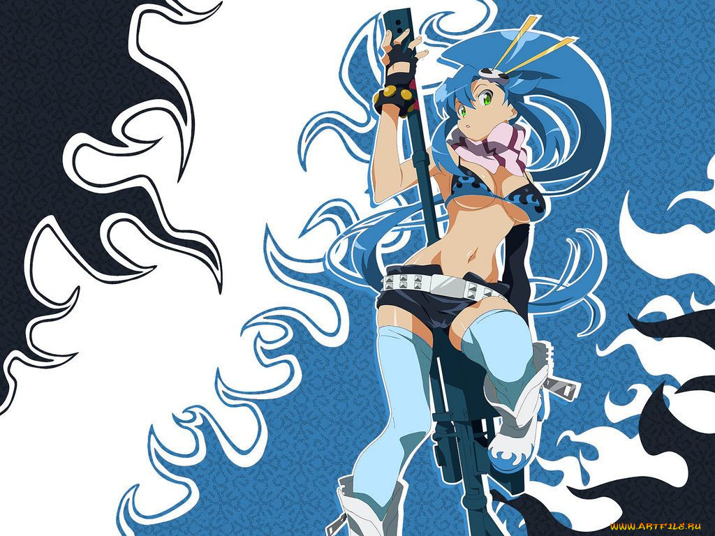 аниме, tengen, toppa, gurren, lagann, yoko, littner