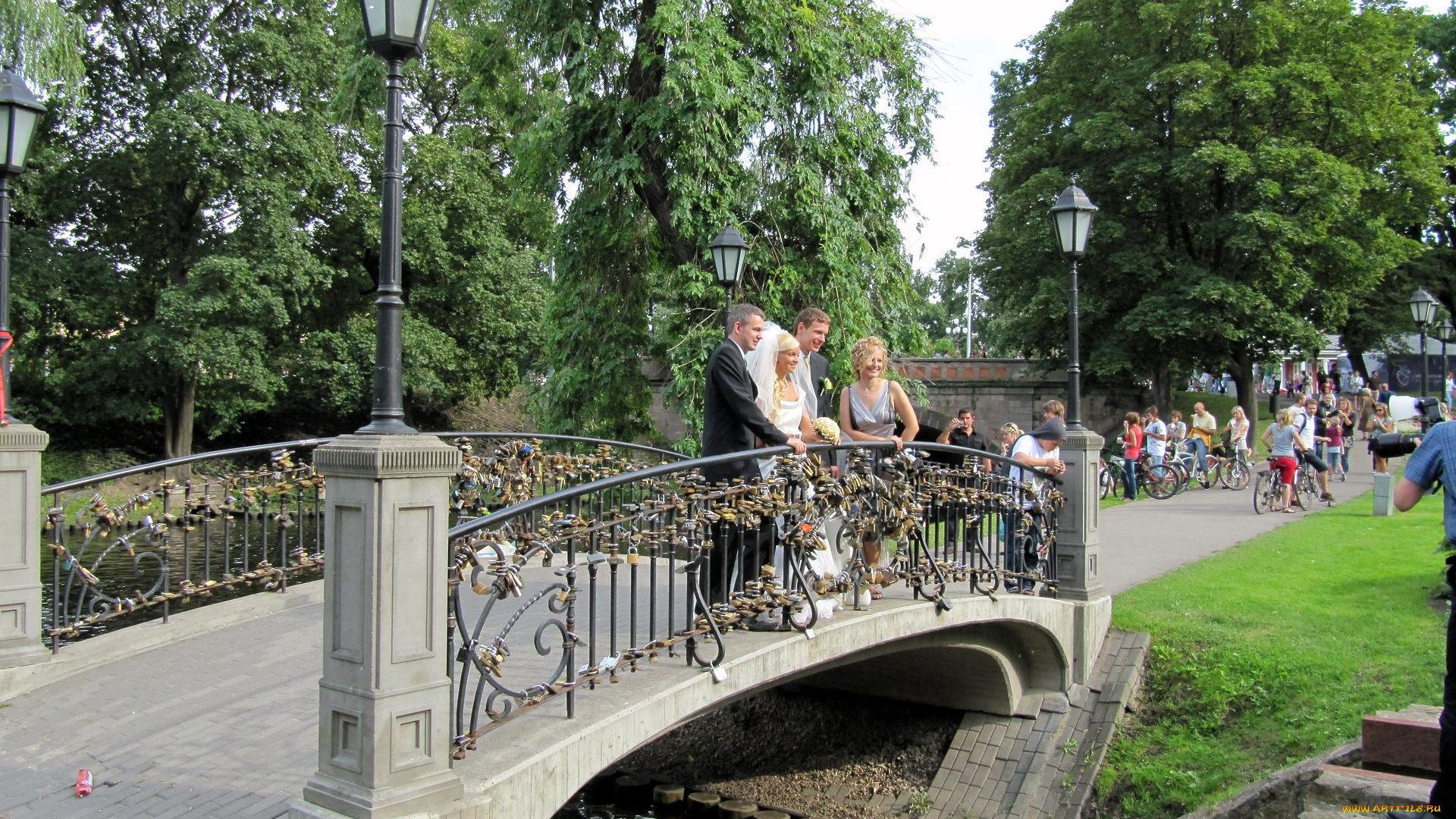 рига, мостик, влюблённых, города, латвия