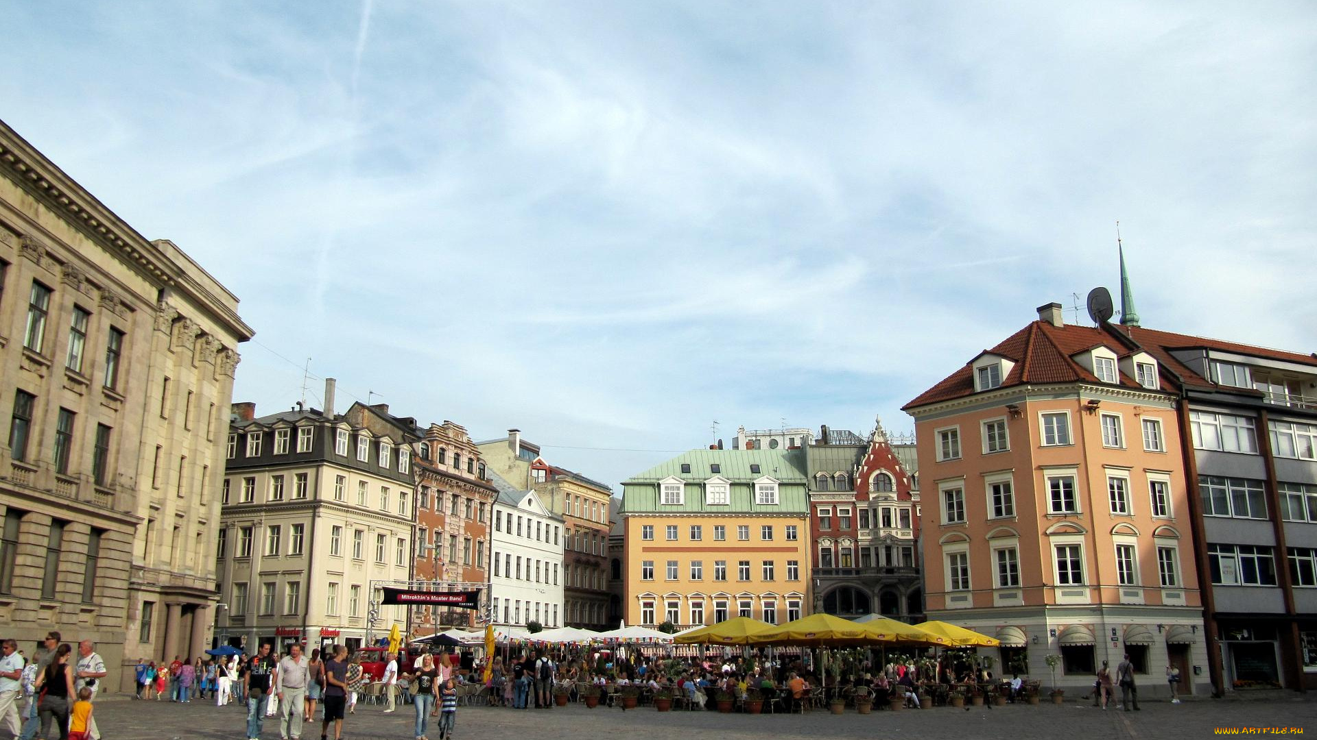 старая, рига, домская, площадь, города, латвия