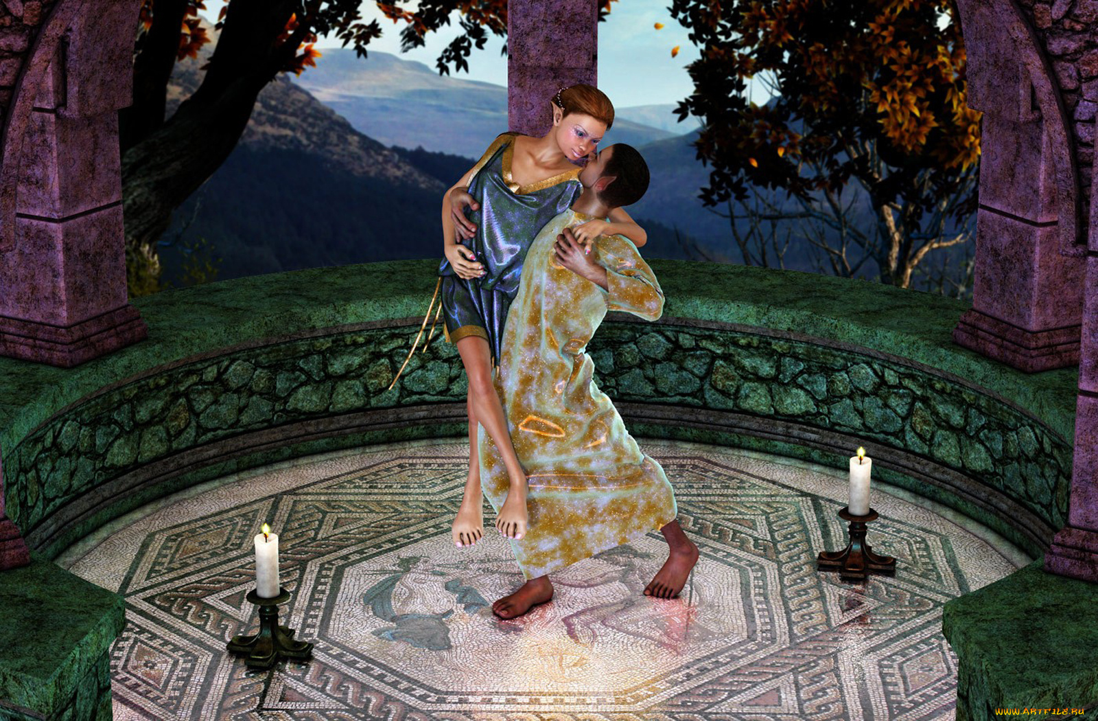 3д, графика, elves, эльфы, свечи