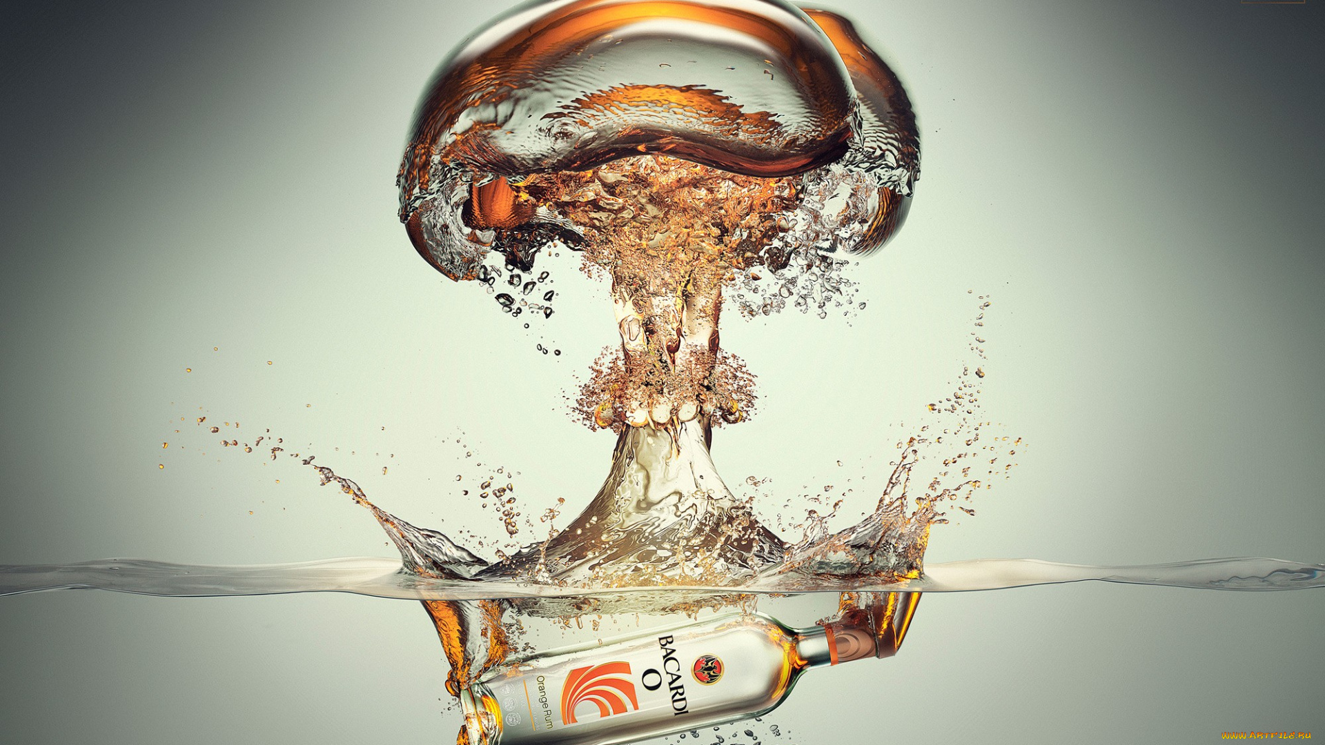 бренды, bacardi, взрыв, бутылка