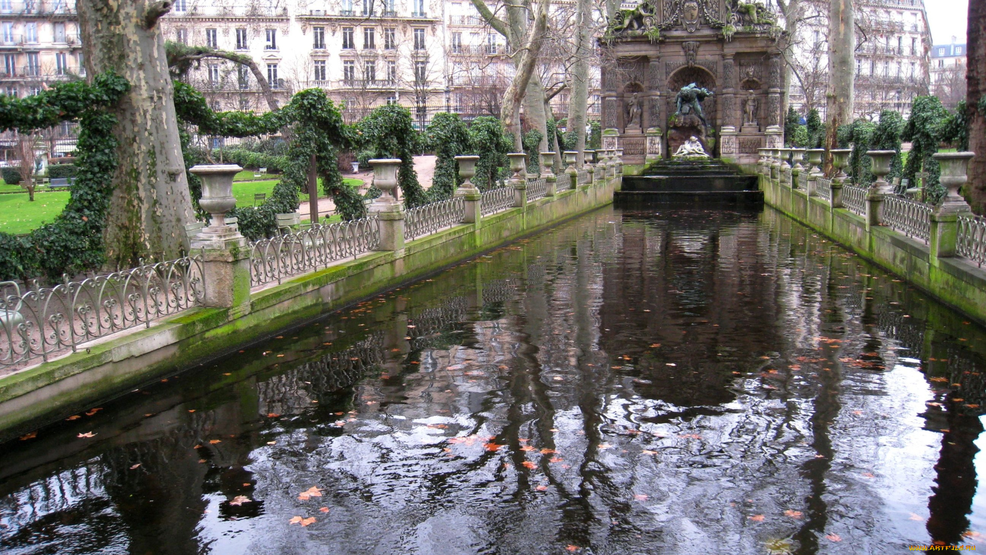 jardin, du, luxembourg, города, фонтаны, люксембург