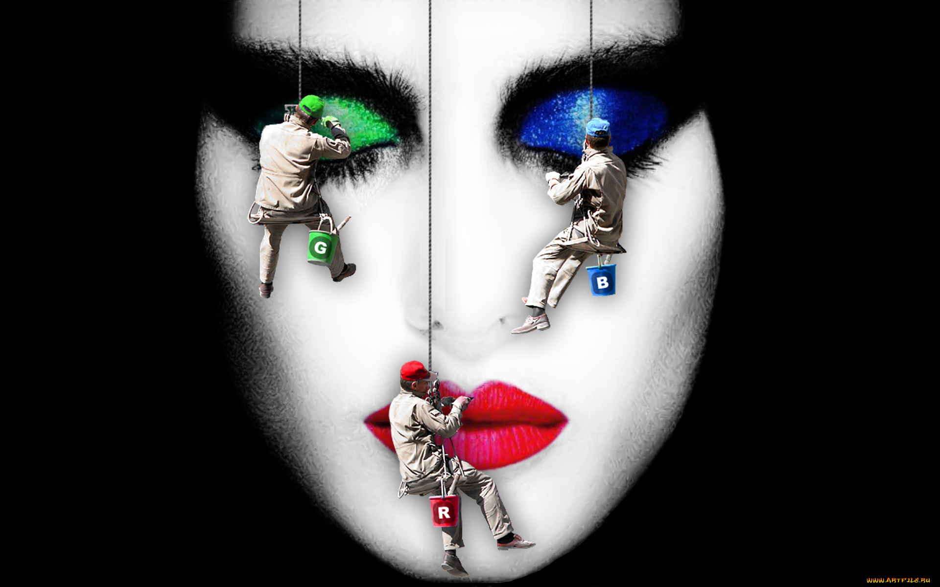 разное, компьютерный, дизайн, лицо