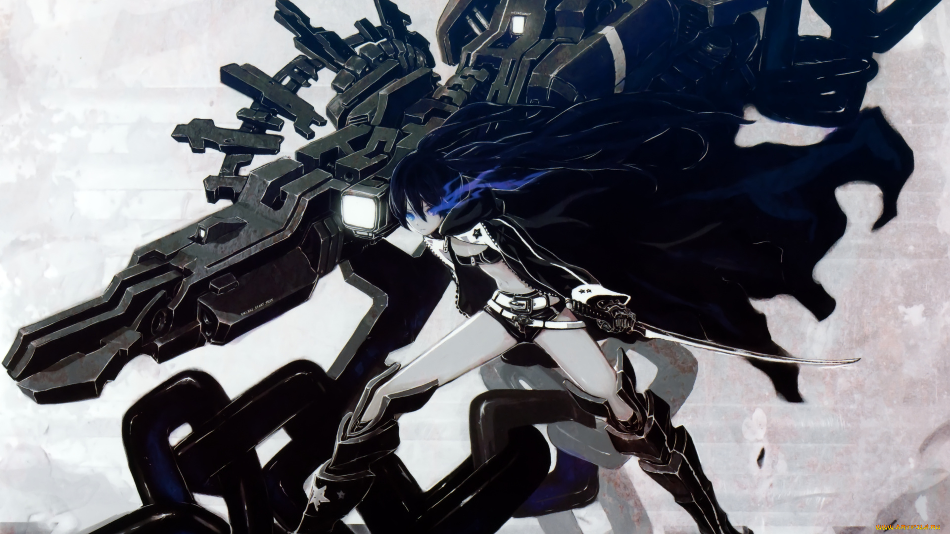 аниме, black, rock, shooter