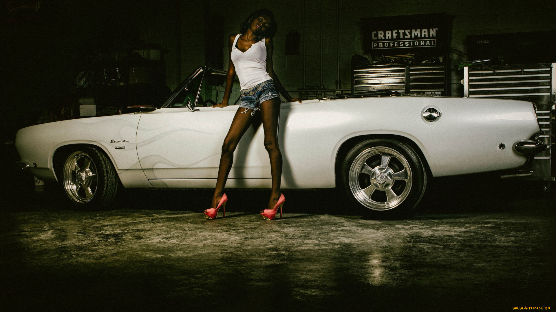 автомобили, авто, девушками, plymouth, barracuda, v8