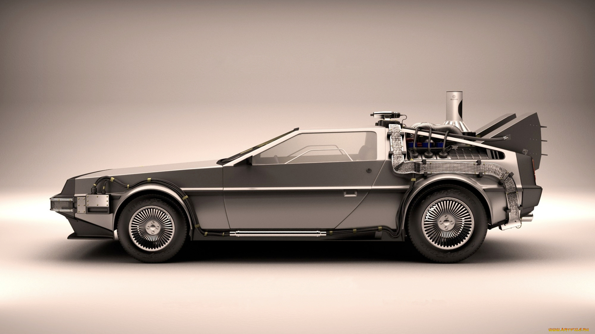 back, to, the, future, delorian, автомобили, 3д