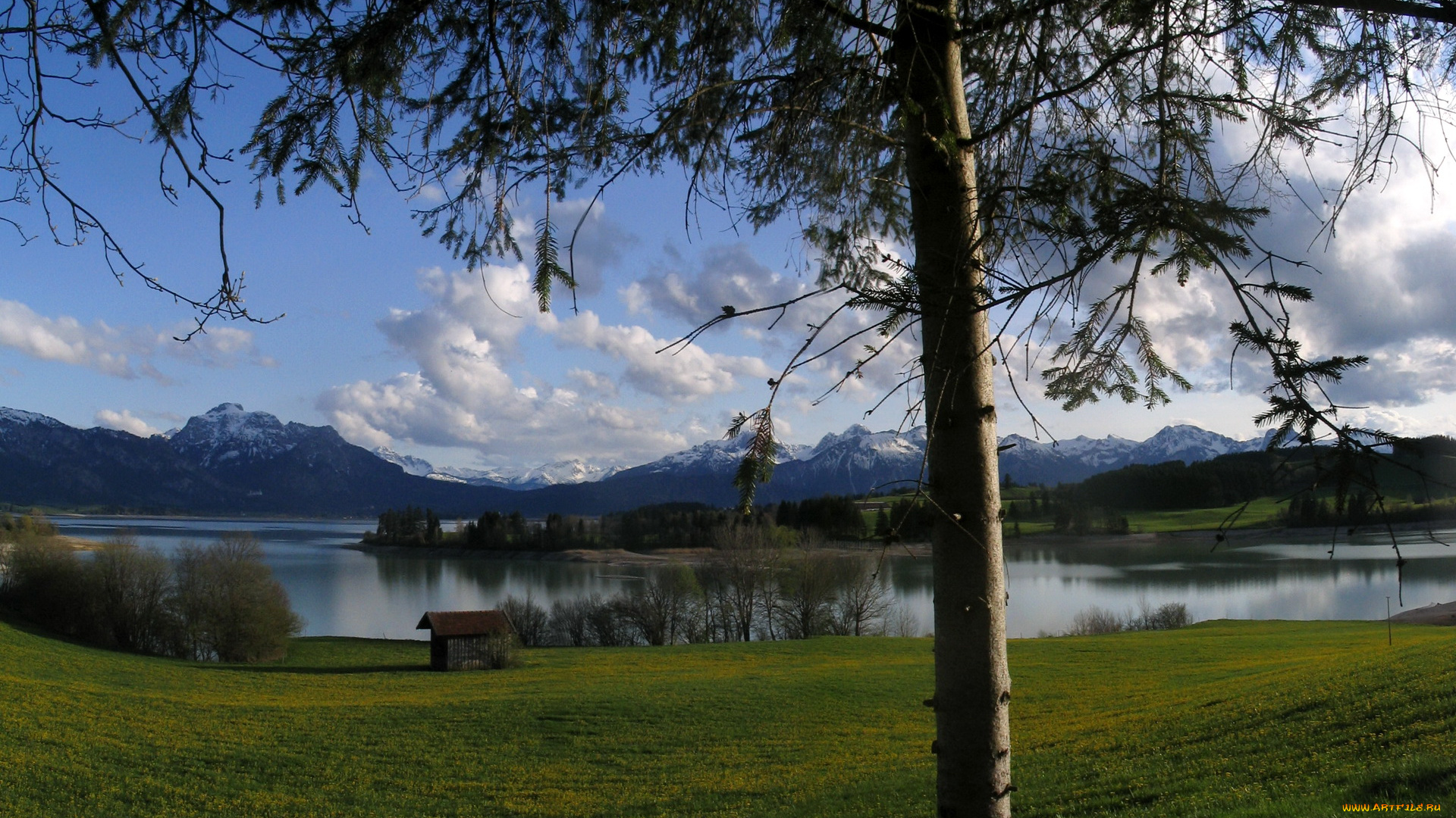 германия, бавария, природа, реки, озера, река