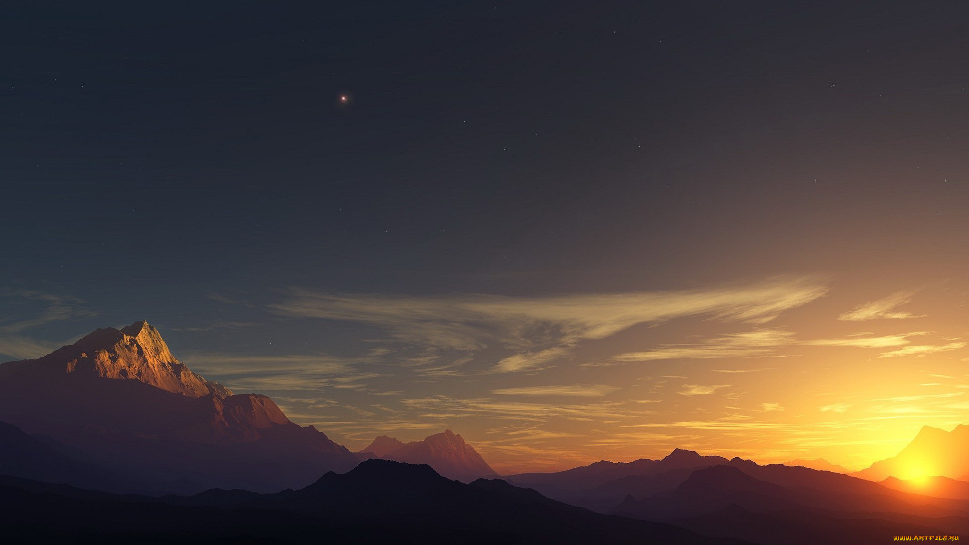 природа, восходы, закаты, облака, горы, закат