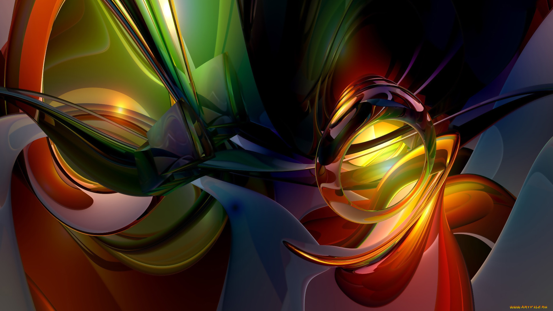 strands, 3д, графика, fractal, фракталы, краски, узор