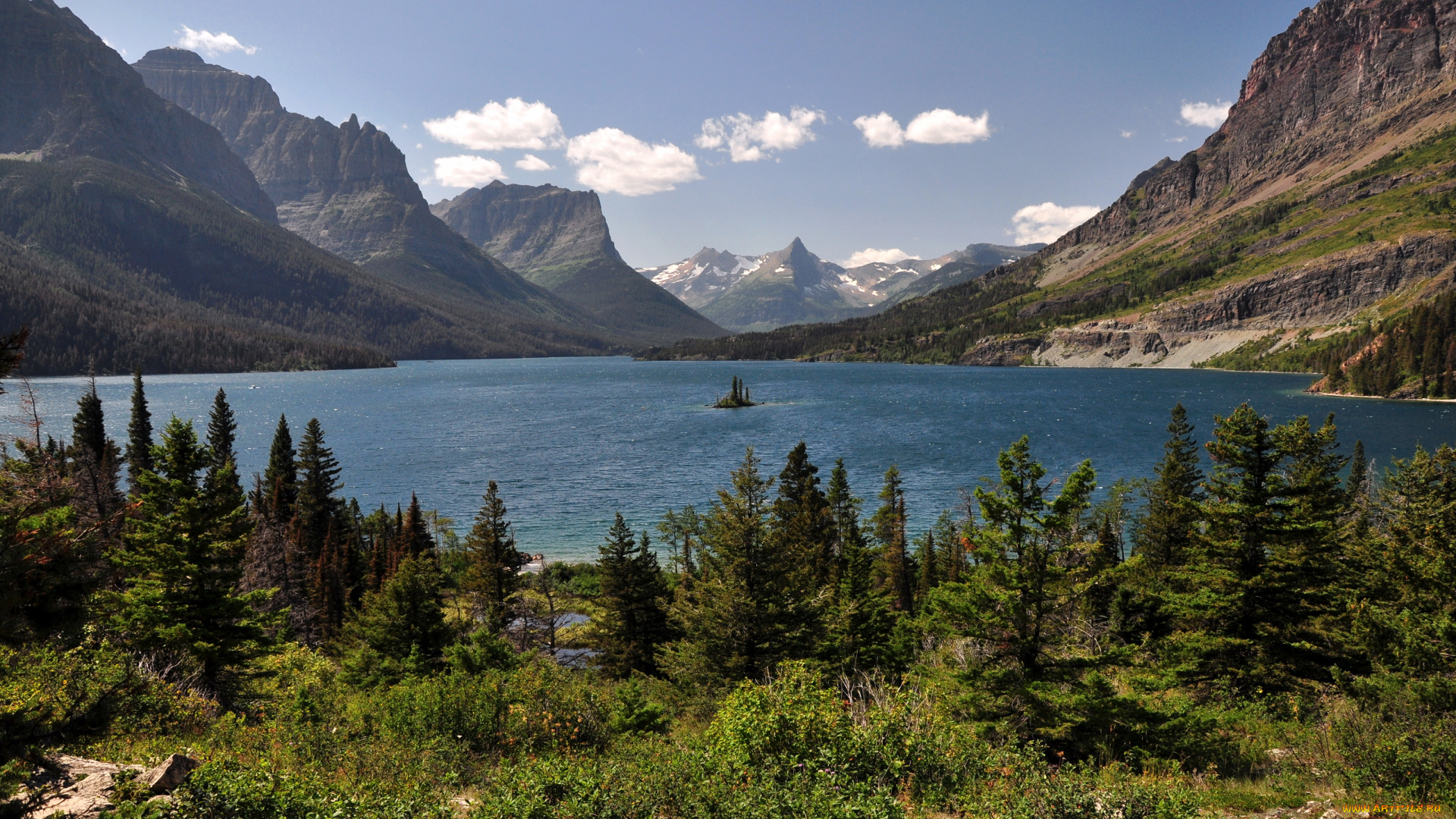 waterton, lakes, national, park, canada, природа, реки, озера