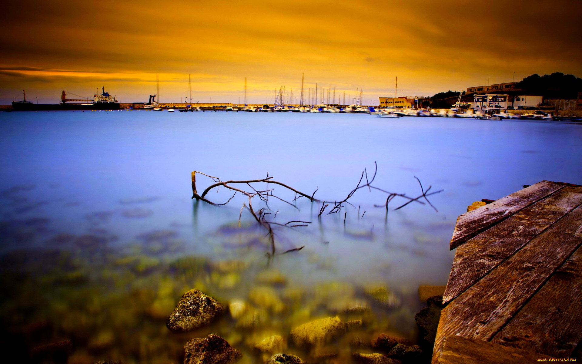 beautiful, dusk, природа, реки, озера, закат, причал, озеро