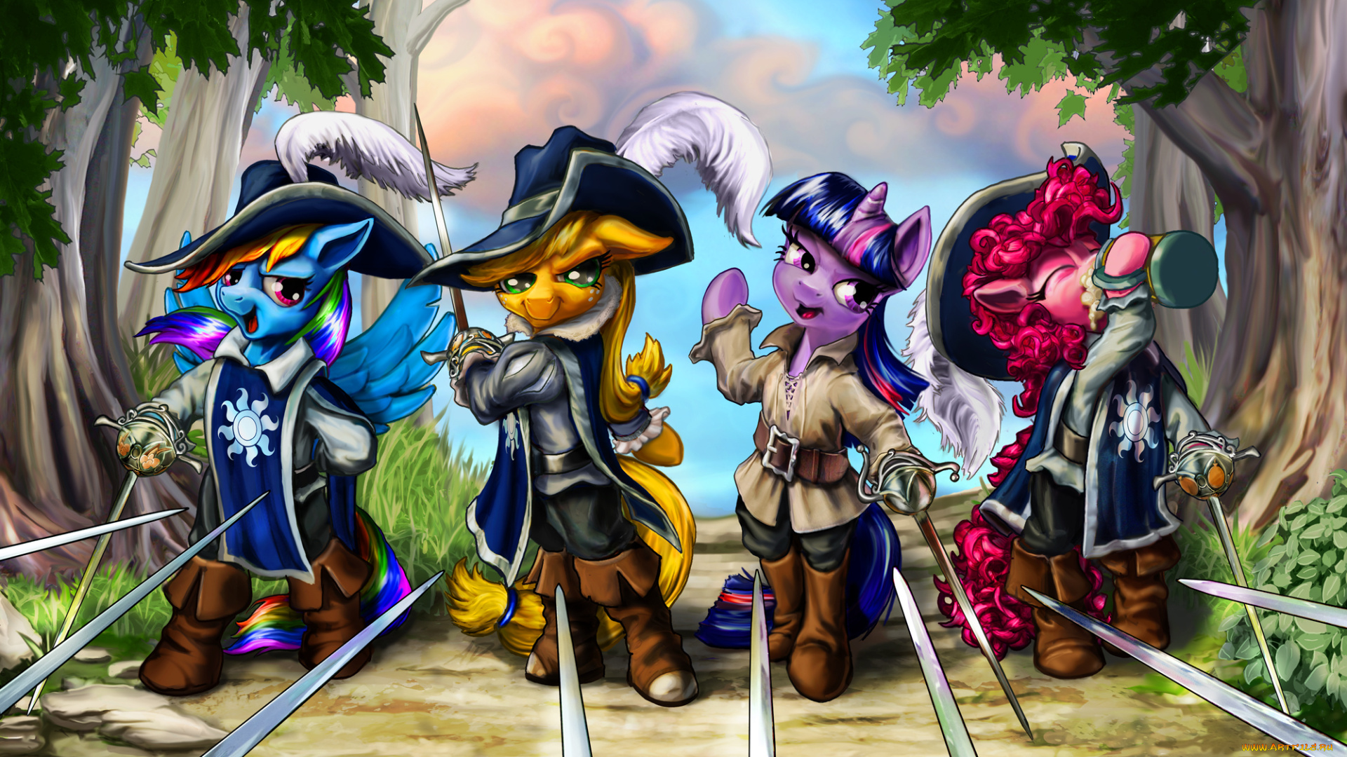 рисованные, животные, сказочные, мифические, лошадки, единороги