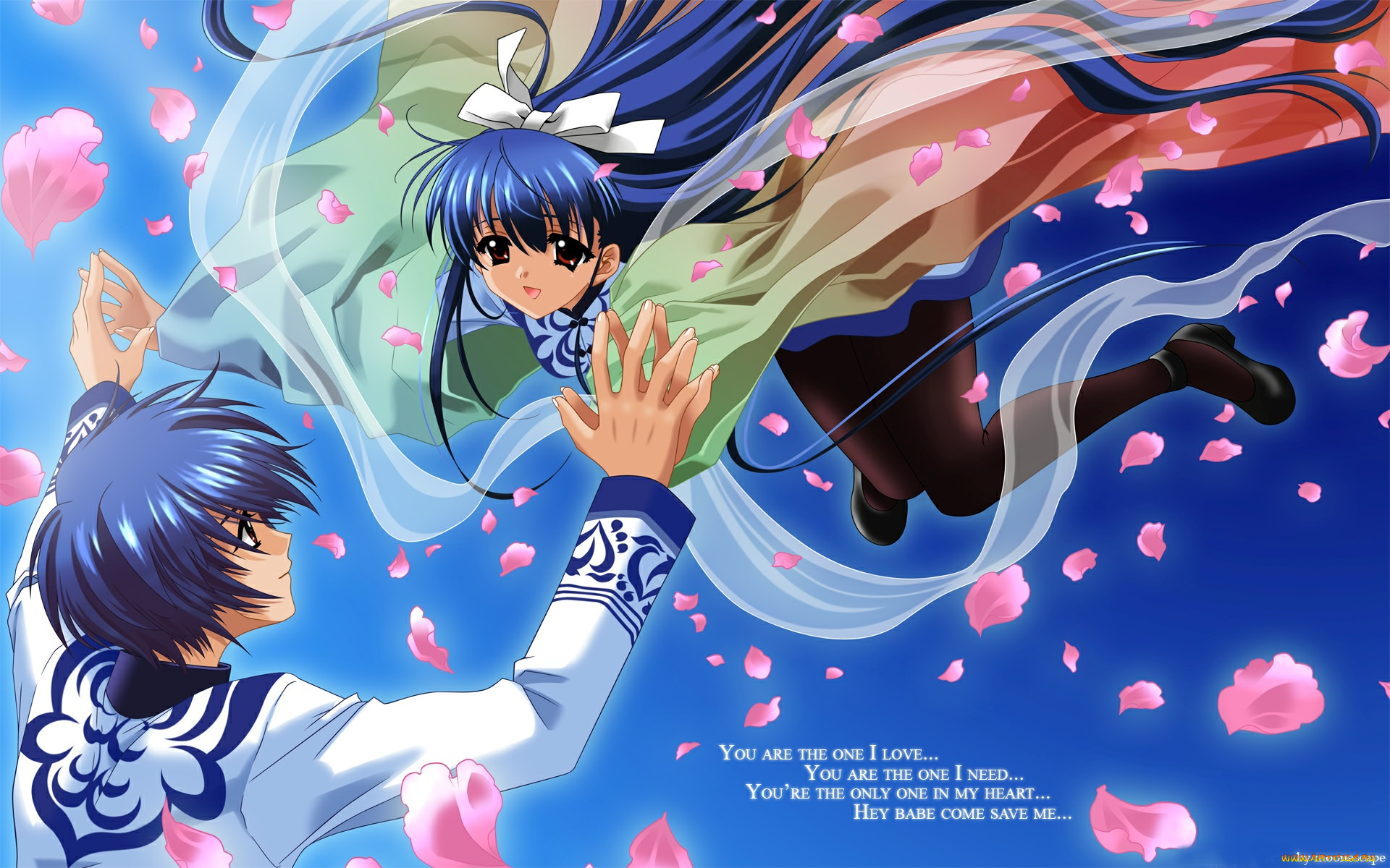 toka, kamiazuma, momoka, kawakabe, аниме, touka, gettan, парень, девушка, лепестки