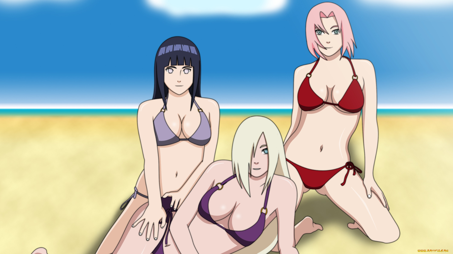 векторная, графика, девушки, взгляд