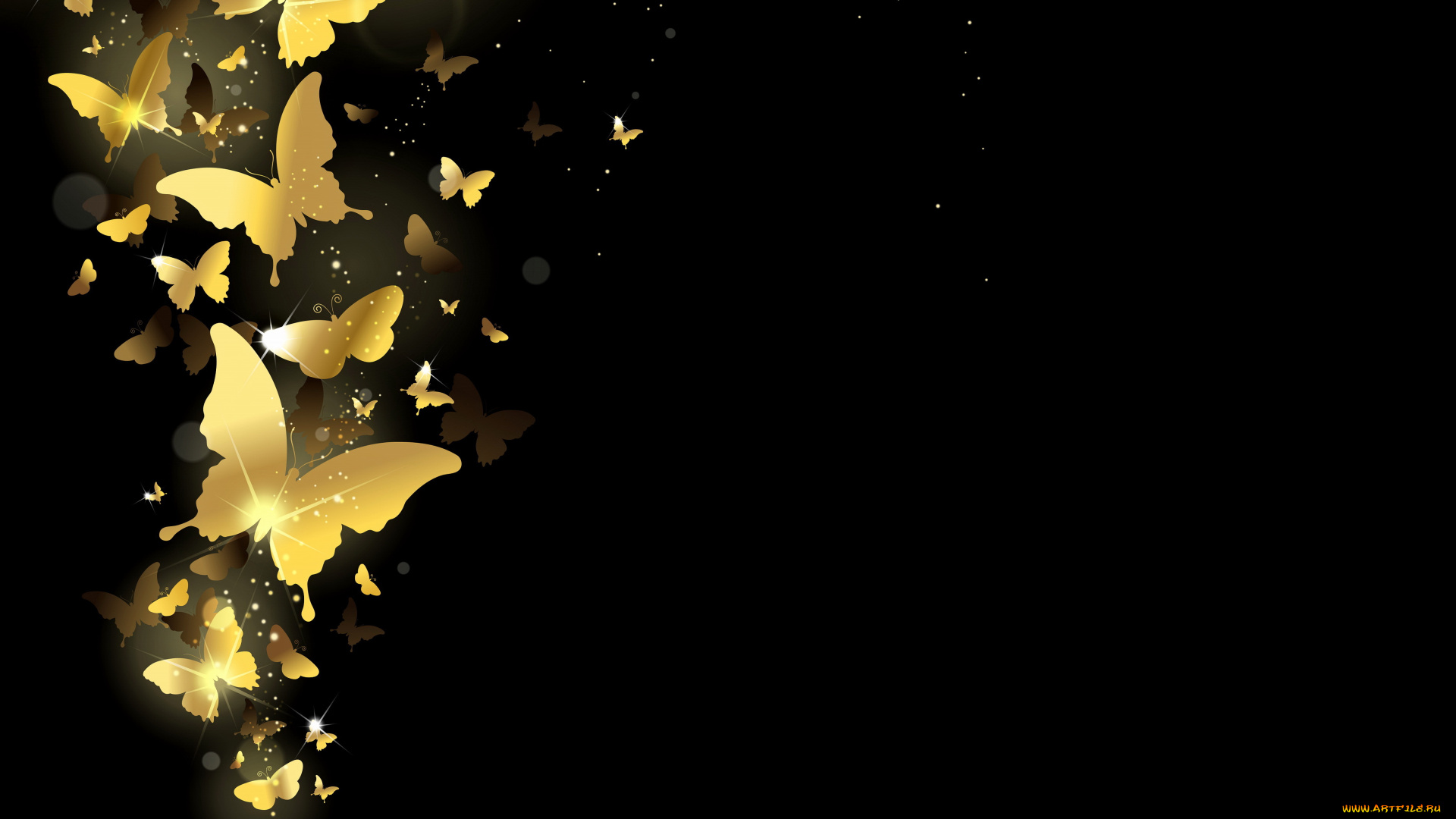 векторная, графика, животные, butterflies, бабочки, фон, background, sparkle, design, golden