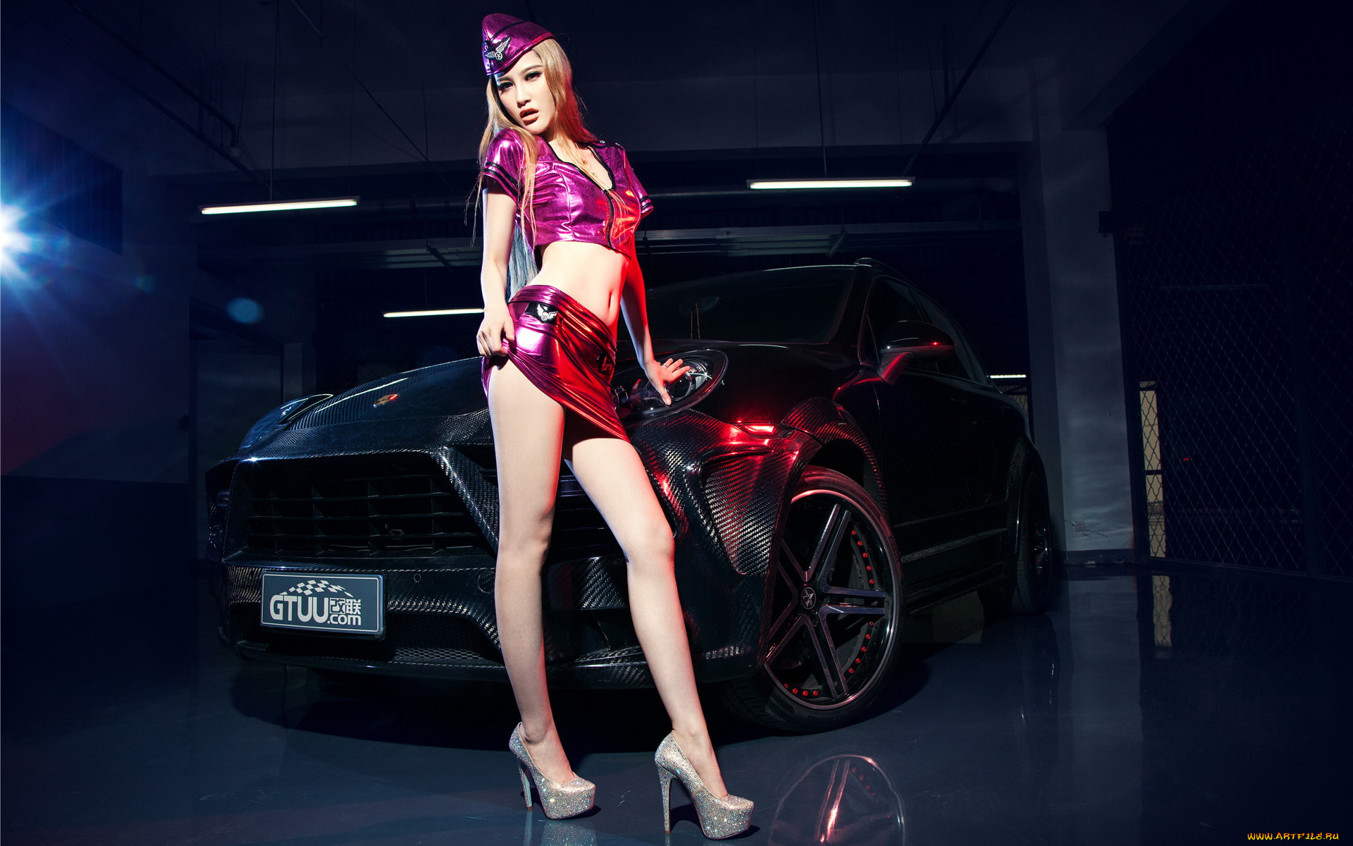 автомобили, авто, с, девушками, азиатка, автомобиль, девушка